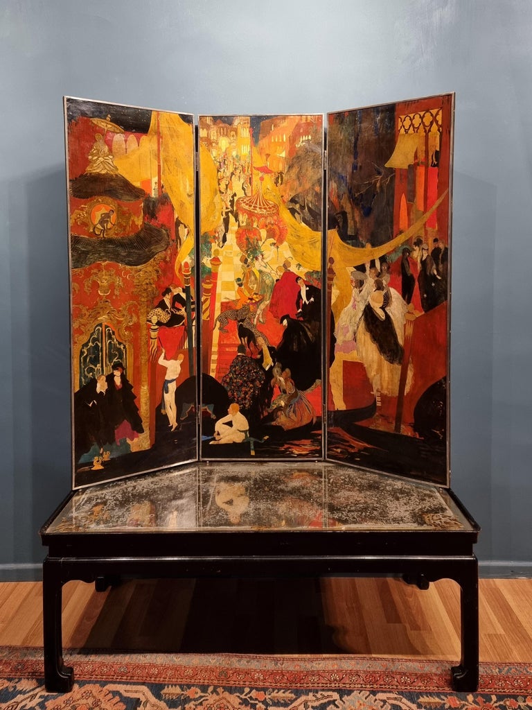 Déco venetian carnival party hosted by Luisa Casati triptych, Etienne Drian For Sale 4