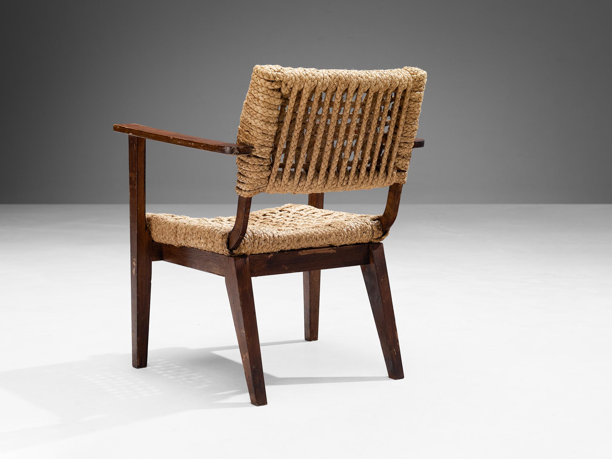 Mid-Century Modern Adrian & Frida Minet for Vibo Pair of Armchairs in Wicker Straw  For Sale