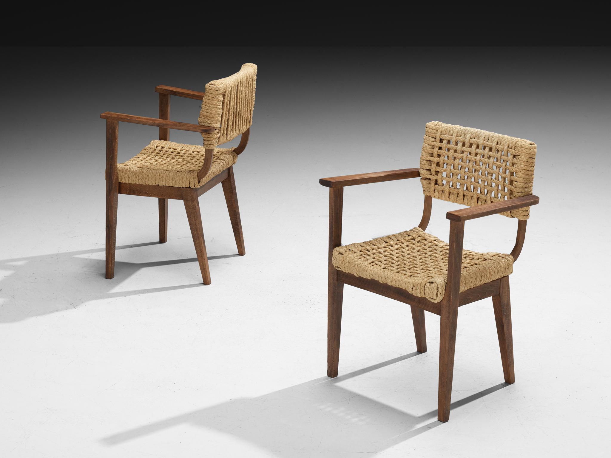 Adrian & Frida Minet for Vibo Set of Six Armchairs in Wicker Straw in vendita 3