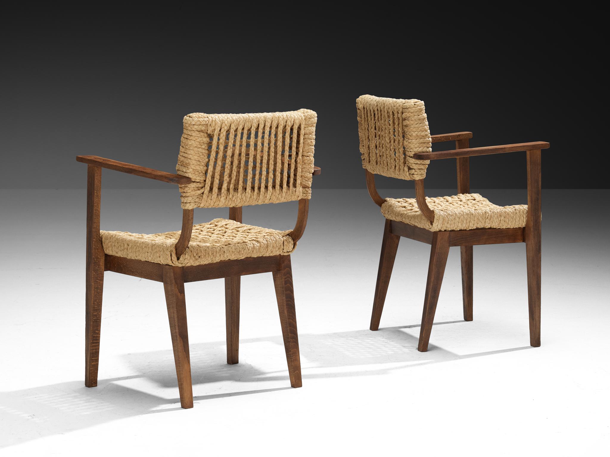 Adrian & Frida Minet for Vibo Set of Six Armchairs in Wicker Straw in vendita 6