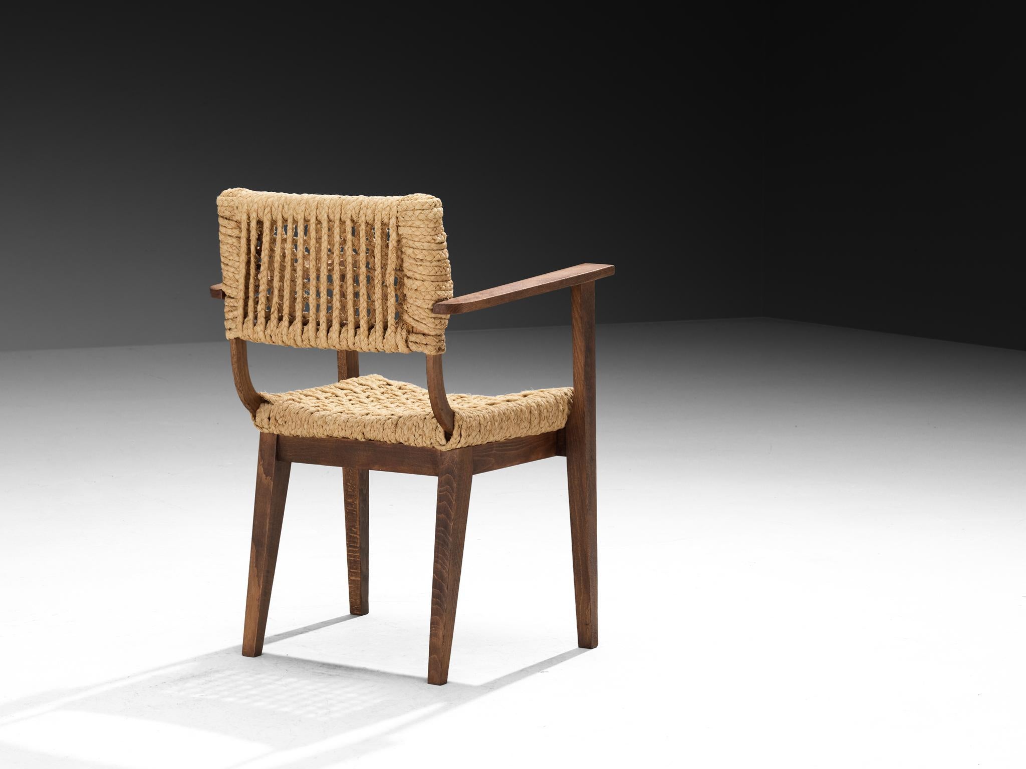 Paglia Adrian & Frida Minet for Vibo Set of Six Armchairs in Wicker Straw in vendita