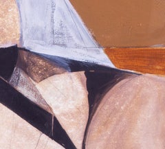 Adrian Heath, Britisch, abstraktes Gemälde aus der Mitte des 20. Jahrhunderts in Gold und Braun