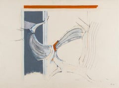 Senza titolo, dipinto a olio e matita di Adrian Heath, 1968