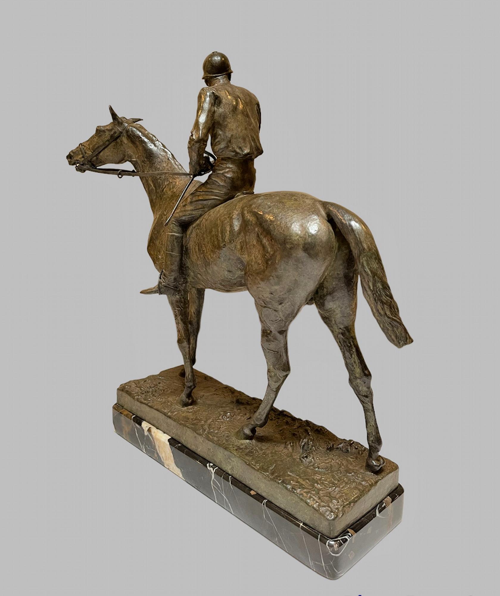 Victorian Adrian Jones, A Patinated Bronze Figure of Fred Archer on Ormonde