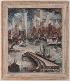 Vintage "New York Hudson River" by Adriaan Lubbers