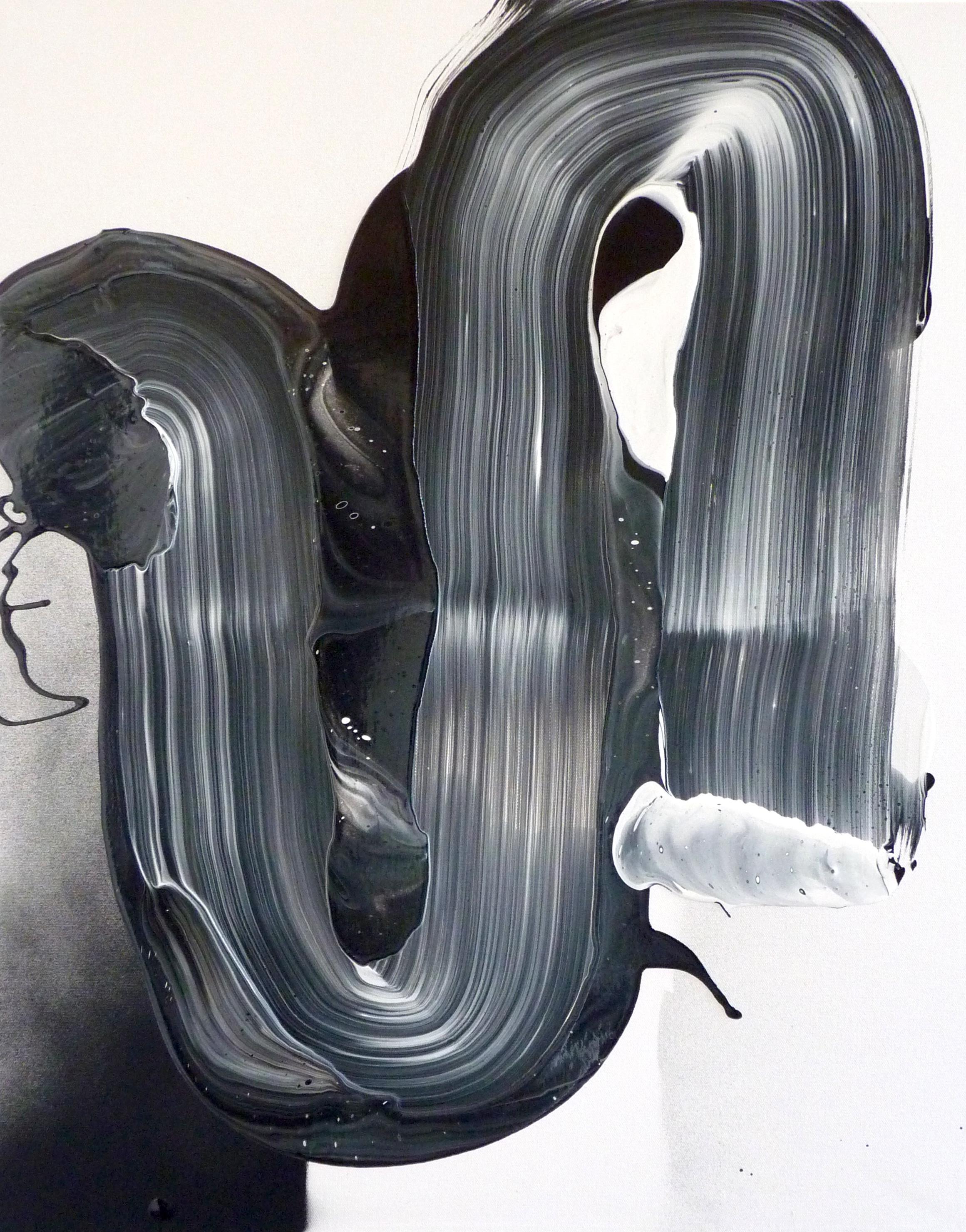 Abstract Painting Adrian Negenborn - SP031252 (peinture abstraite noir et blanc)