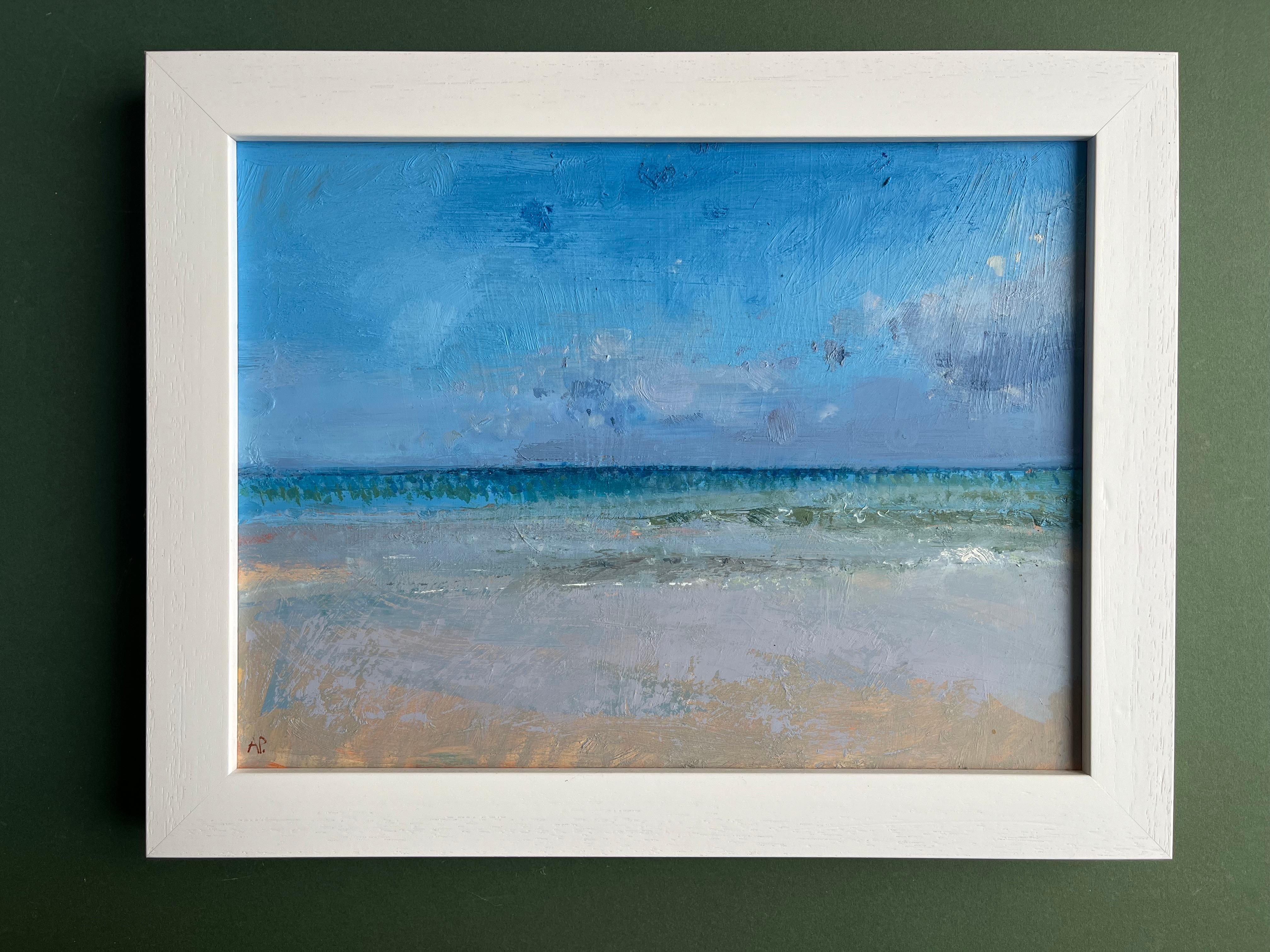 Adrian Parnell, Modern British Artist, Blue sky Seascape For Sale 2