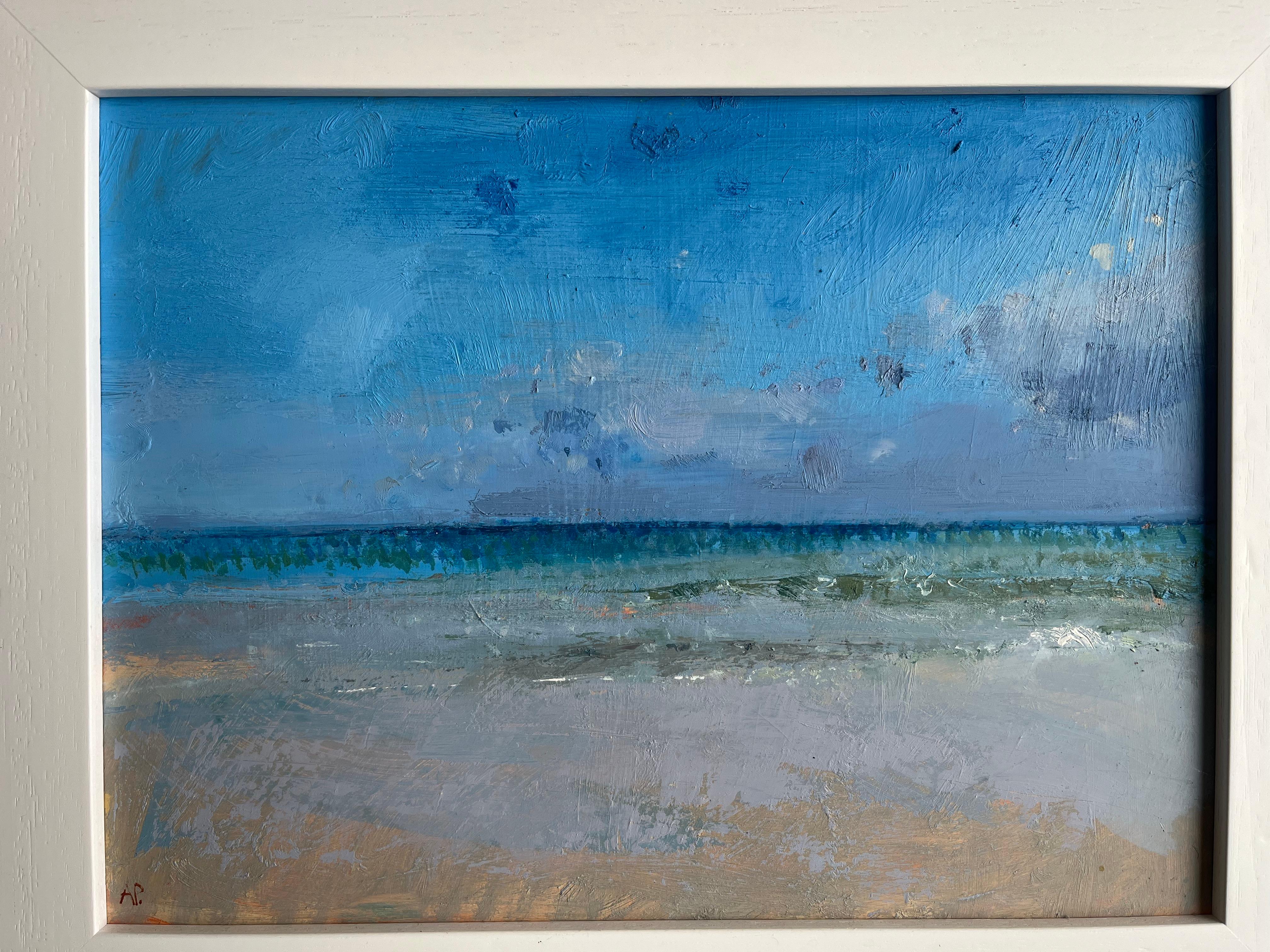 Adrian Parnell, Modern British Artist, Blue sky Seascape For Sale 5
