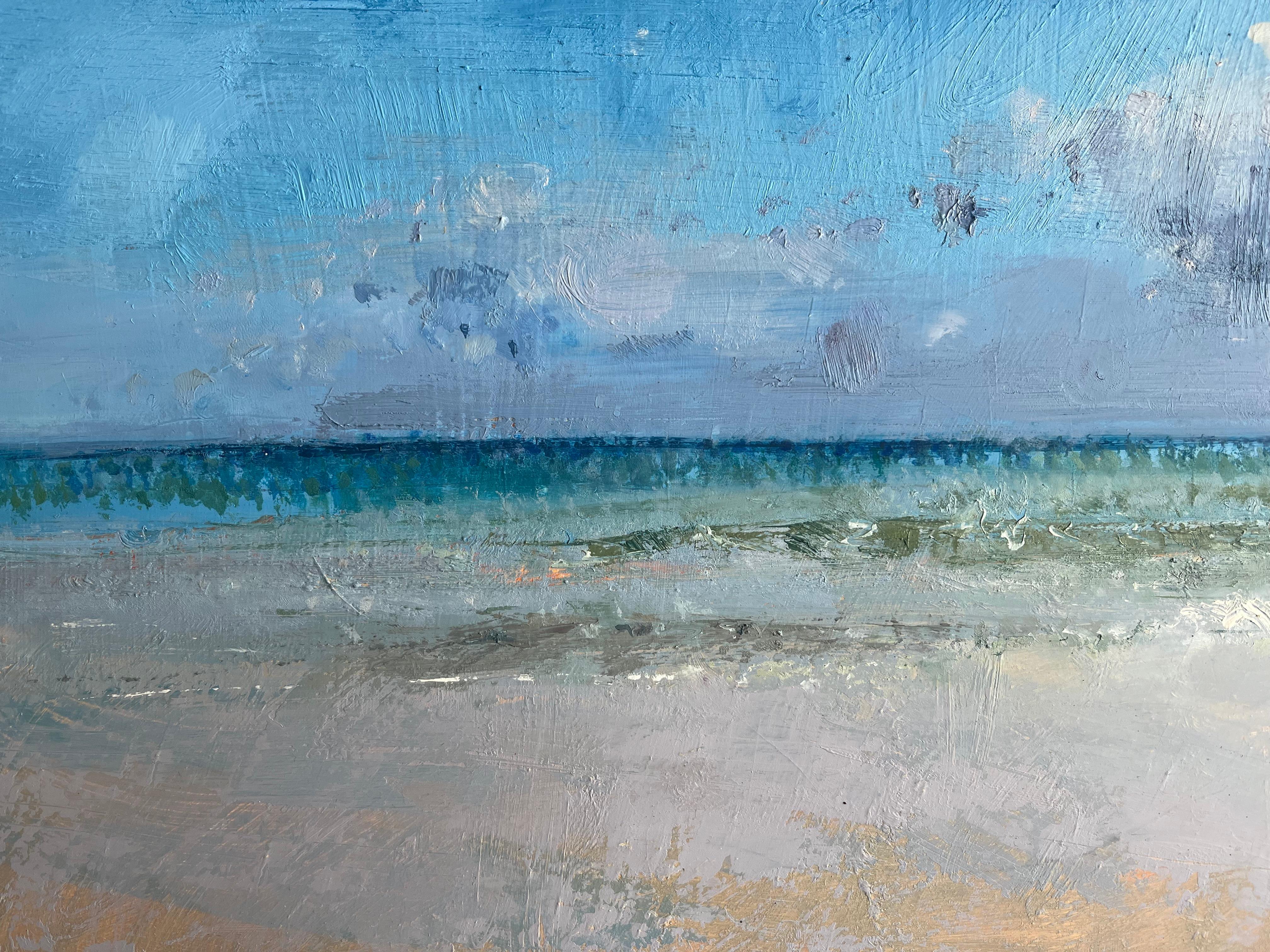 Adrian Parnell, Modern British Artist, Blue sky Seascape For Sale 6
