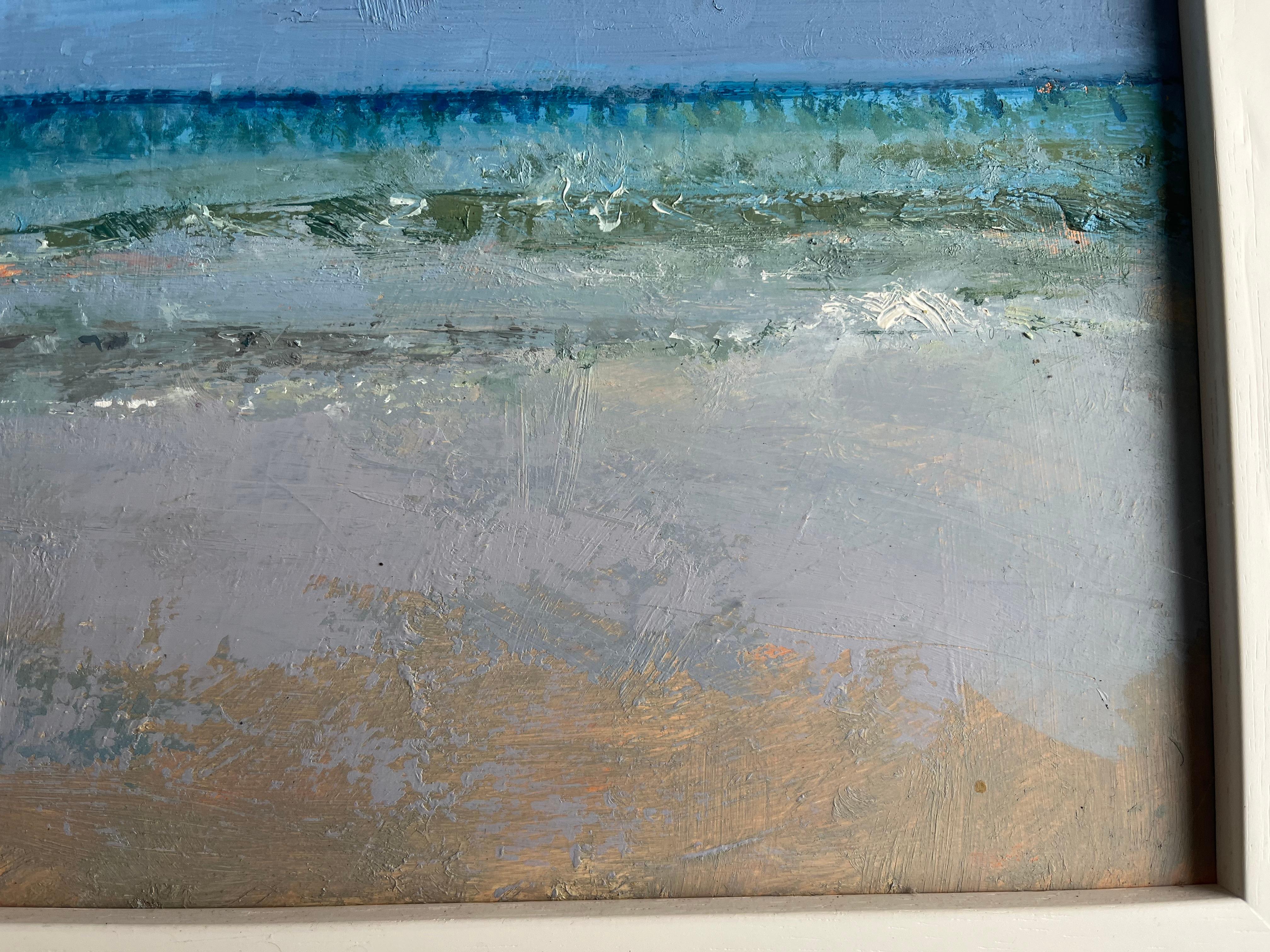 Adrian Parnell, Modern British Artist, Blue sky Seascape For Sale 7