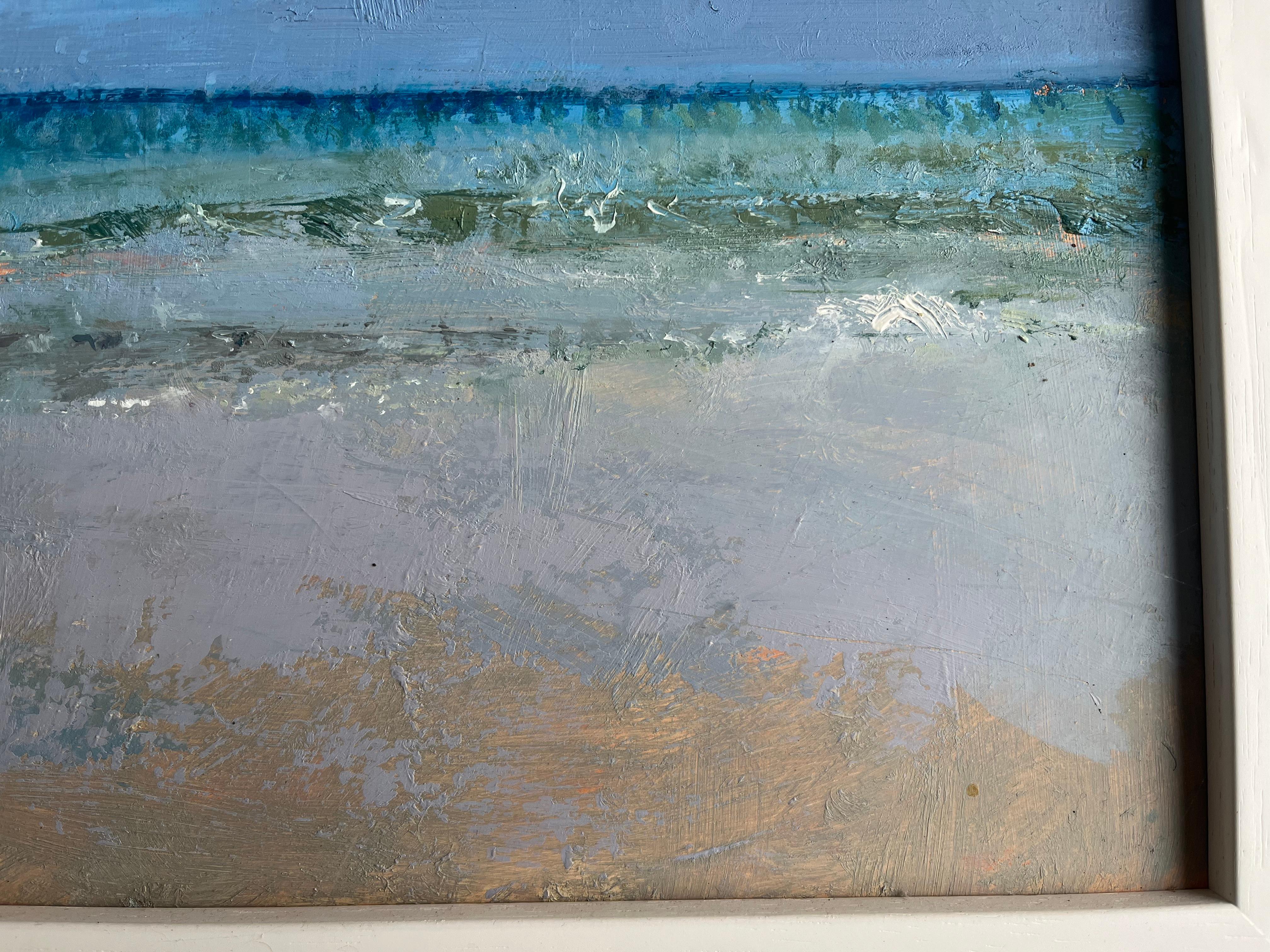 Adrian Parnell, Modern British Artist, Blue sky Seascape For Sale 8