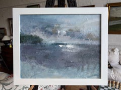 Adrian Parnell, Modern British Artist, Blue sky Seascape oil painting