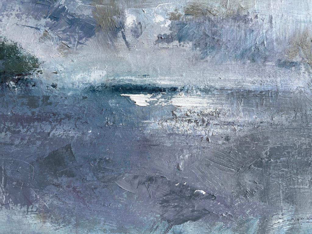 Adrian Parnell, Moderner britischer Künstler, Blauer Himmel Seelandschaft Ölgemälde im Angebot 3