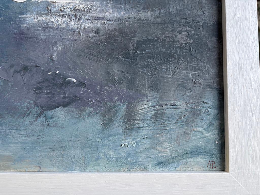 Adrian Parnell, Moderner britischer Künstler, Blauer Himmel Seelandschaft Ölgemälde im Angebot 4