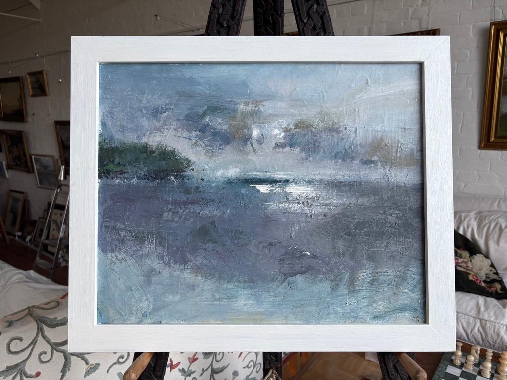 Adrian Parnell, Moderner britischer Künstler, Blauer Himmel Seelandschaft Ölgemälde im Angebot 6