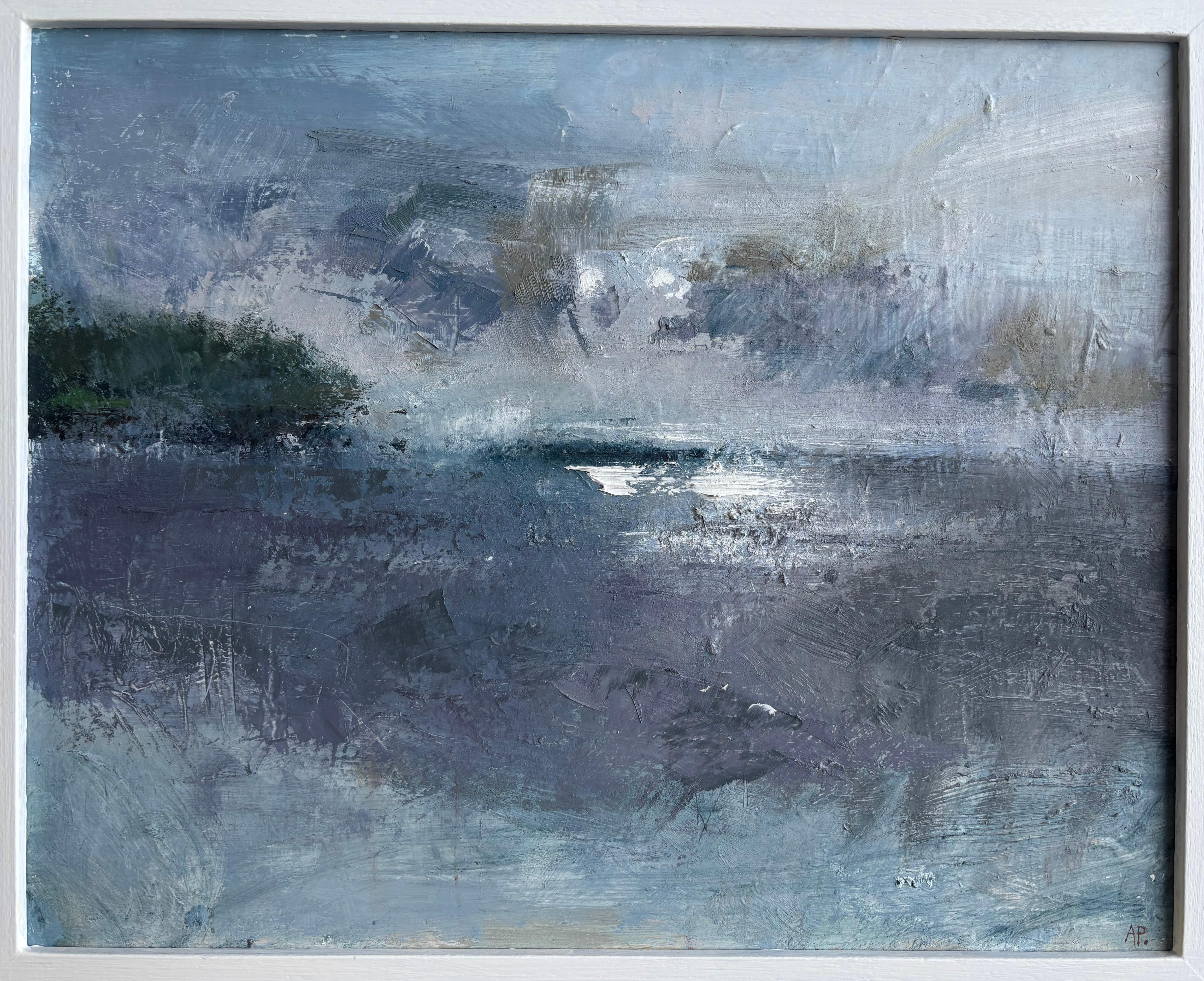 Adrian Parnell, Moderner britischer Künstler, Blauer Himmel Seelandschaft Ölgemälde im Angebot 7