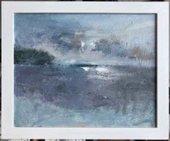 Adrian Parnell, Modern British Artist, Blue sky Seascape oil painting