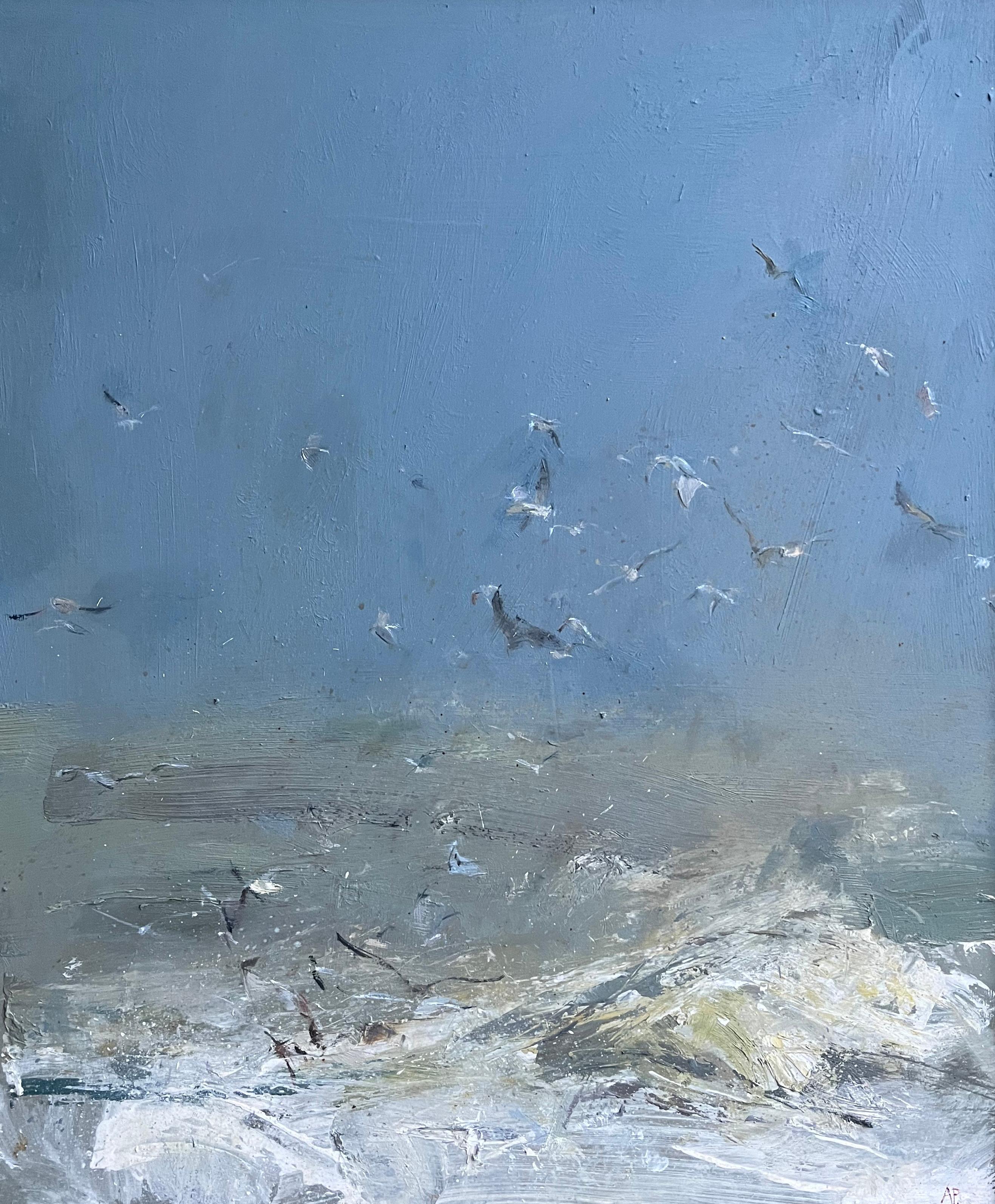 Adrian Parnell, Modern British Artist, Seascape with seagulls For Sale 2