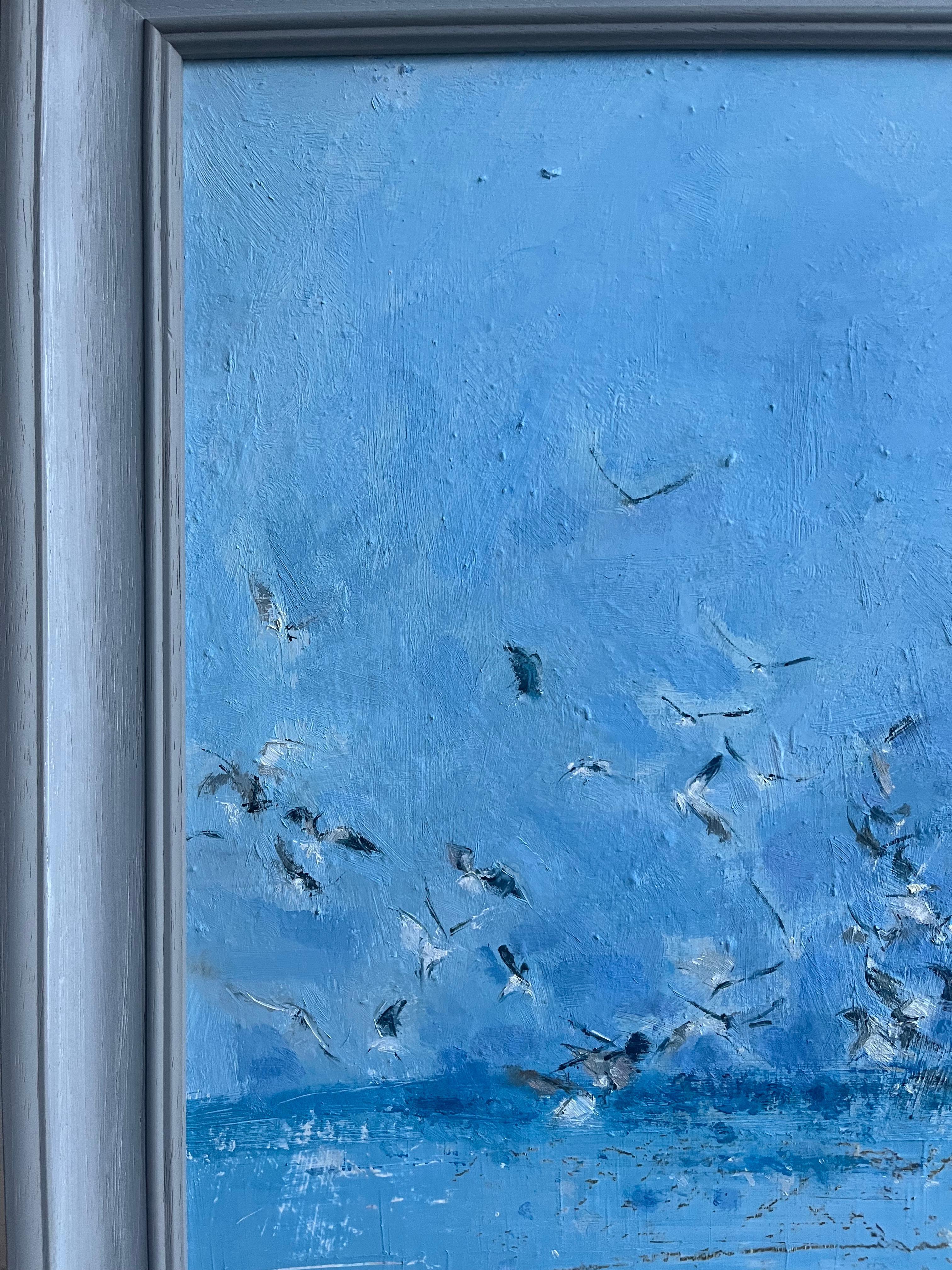 Adrian Parnell, Modern British Artist, Seascape with seagulls For Sale 2
