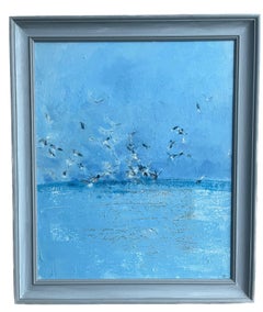 Adrian Parnell, Modern British Artist, Seascape with seagulls