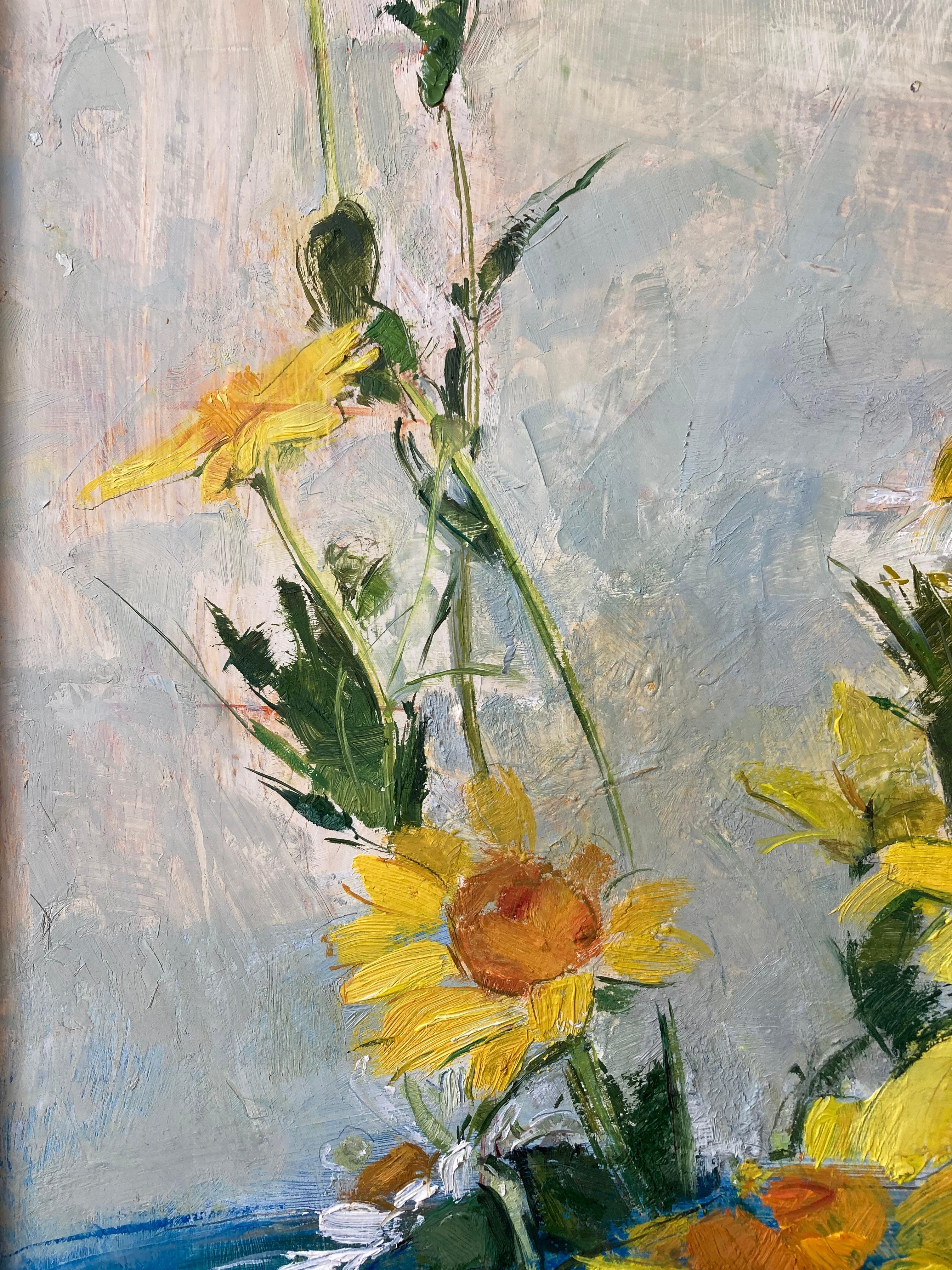 Adrian Parnell, Modern British Artist, Still life of flowers For Sale 2