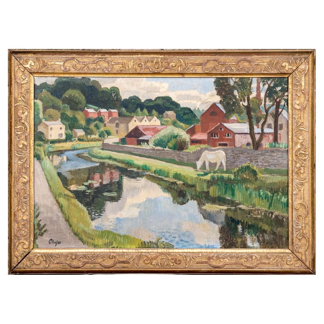 Adrian Paul Allinson (England, 1890-1959), Oil Painting, Cotswold Canal For Sale