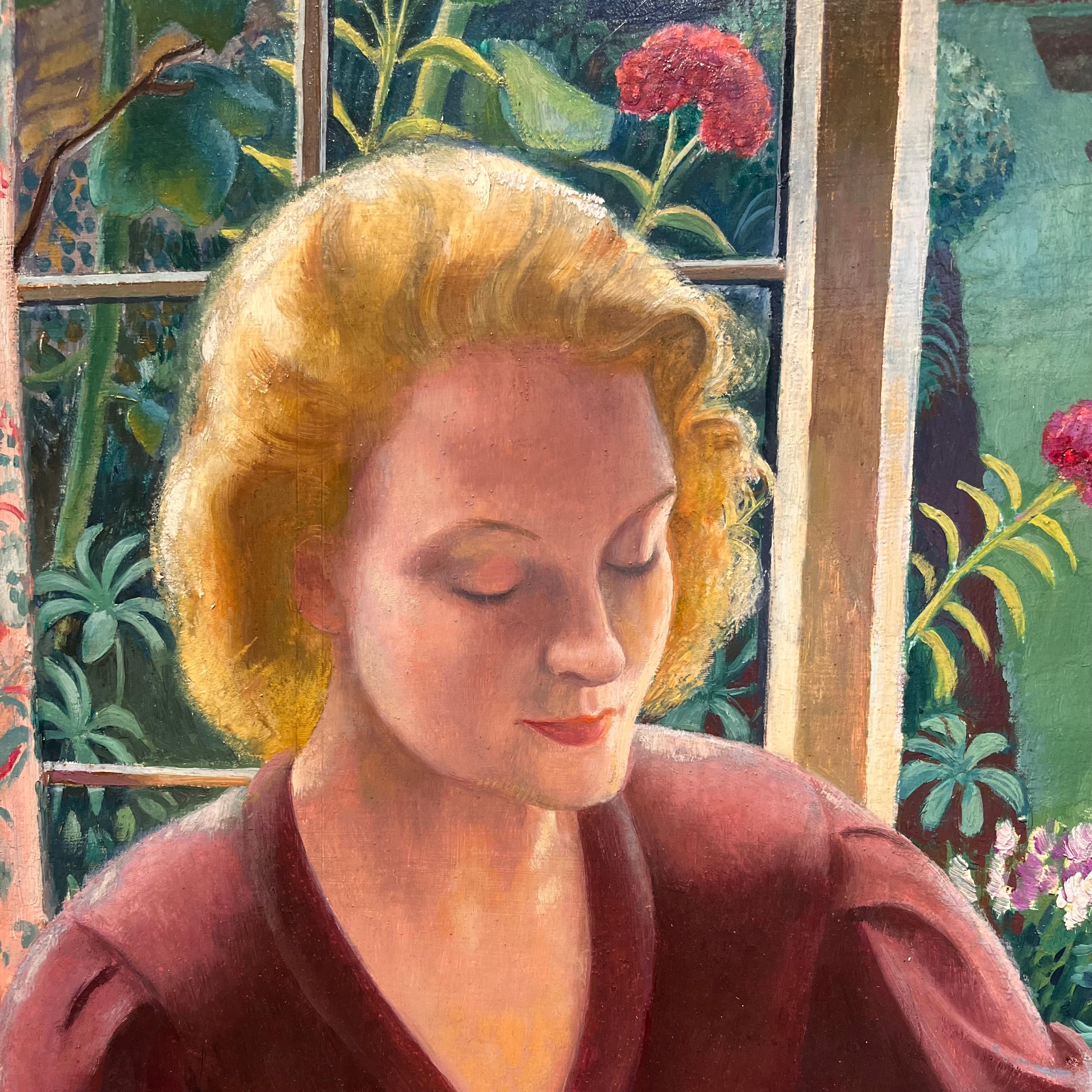 Mädchen am Fenster im Angebot 3
