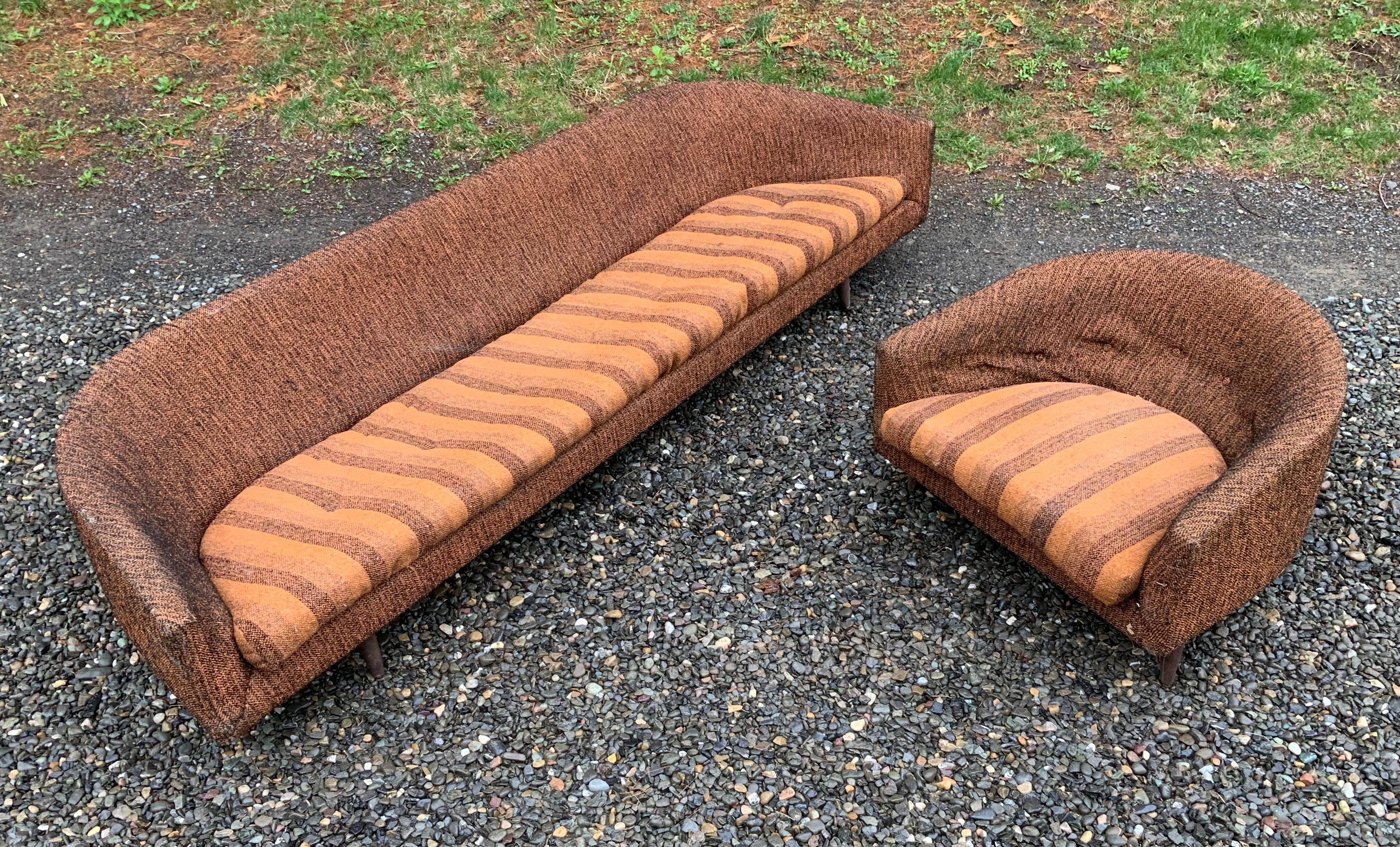 Adrian Pearsall 1950s Cloud Sofa and Lounge Chair In Fair Condition In Hudson, NY