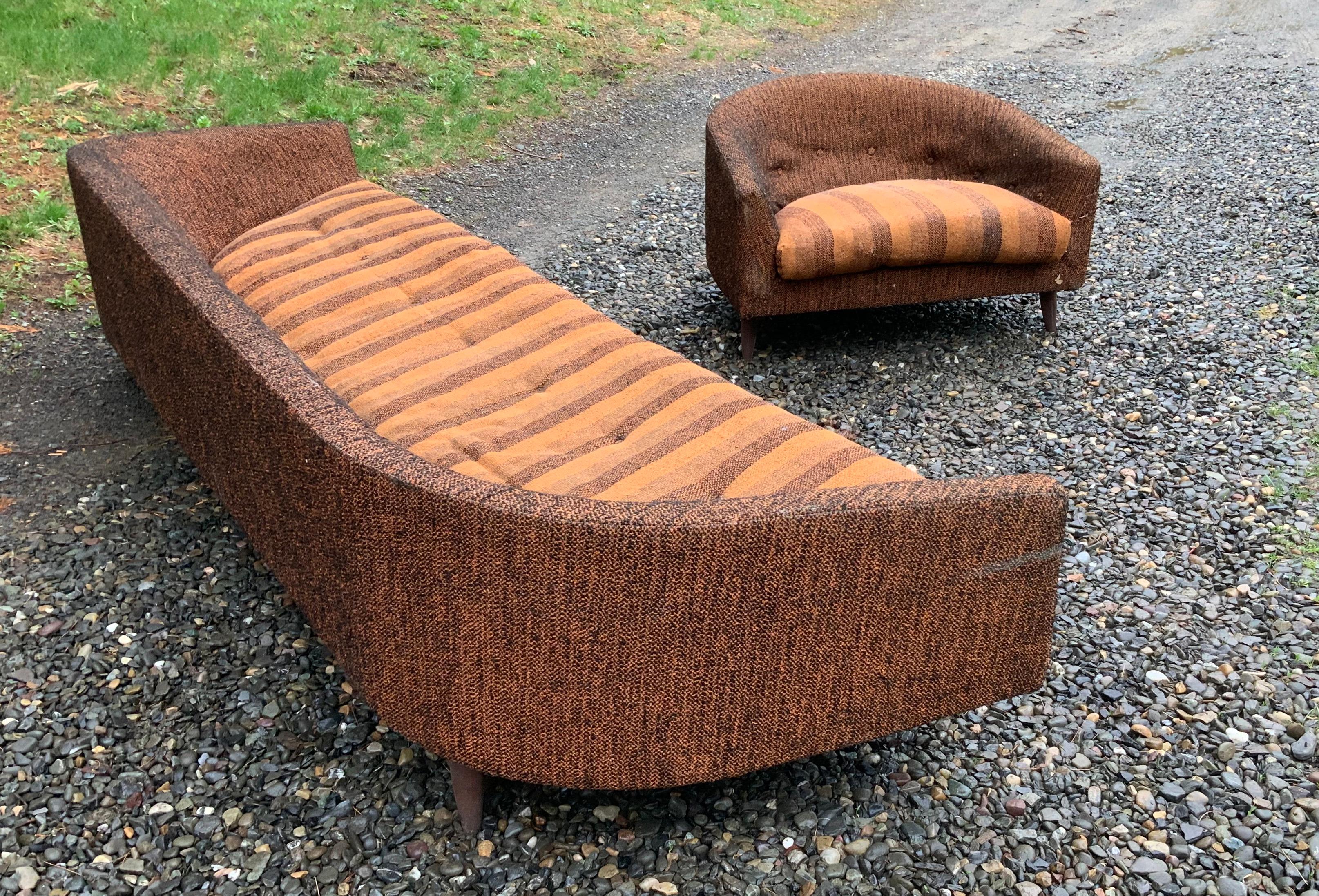 Upholstery Adrian Pearsall 1950s Cloud Sofa and Lounge Chair