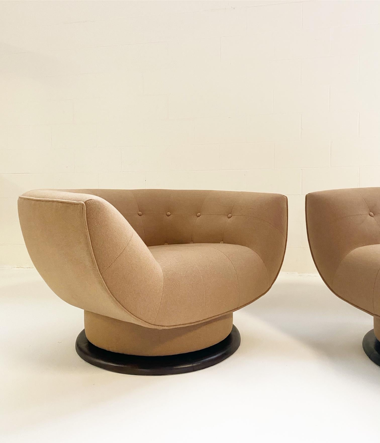 Adrian Pearsall 360° Swivel Chairs in Loro Piana Cashmere, pair 5