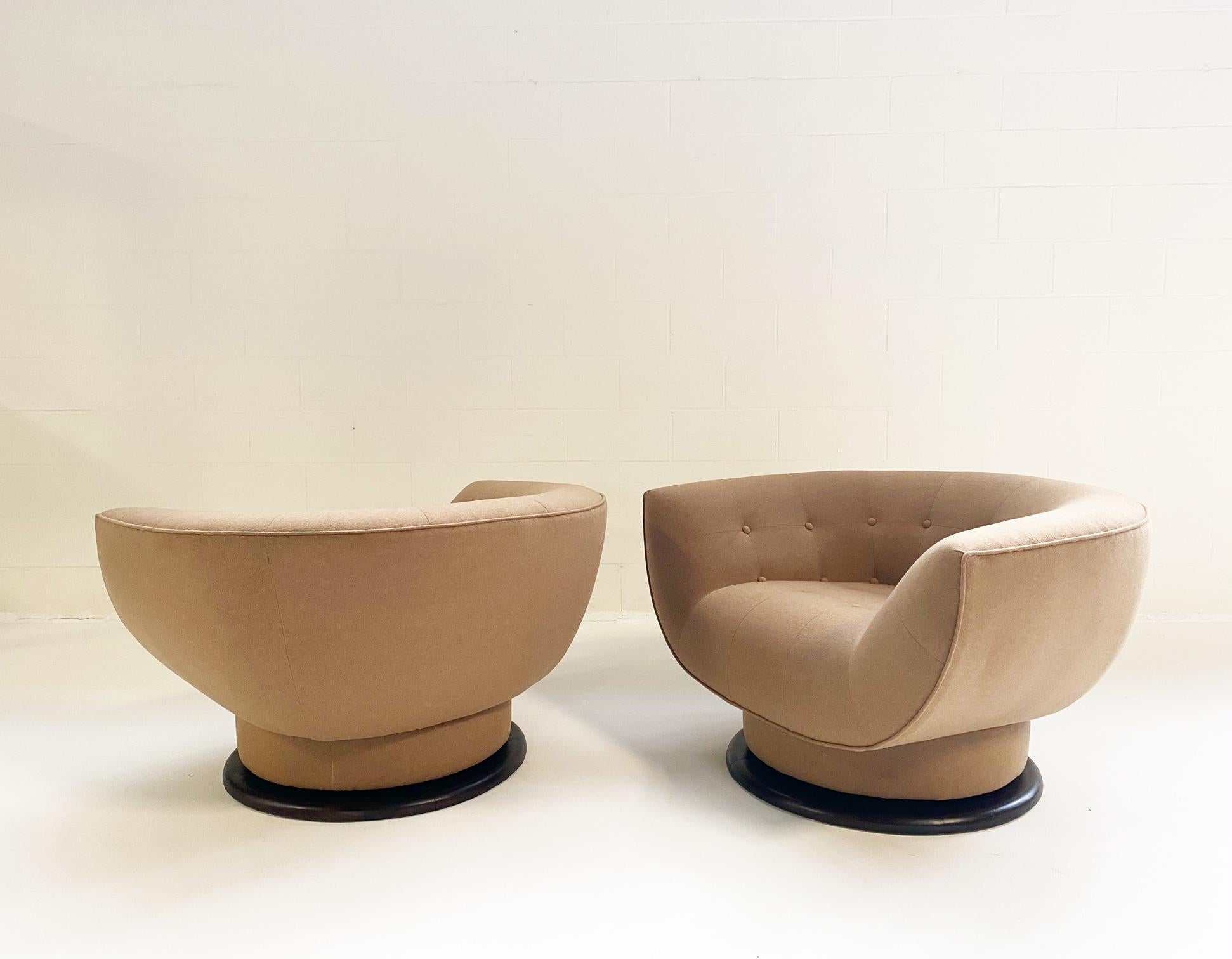 Adrian Pearsall 360° Swivel Chairs in Loro Piana Cashmere, pair 9