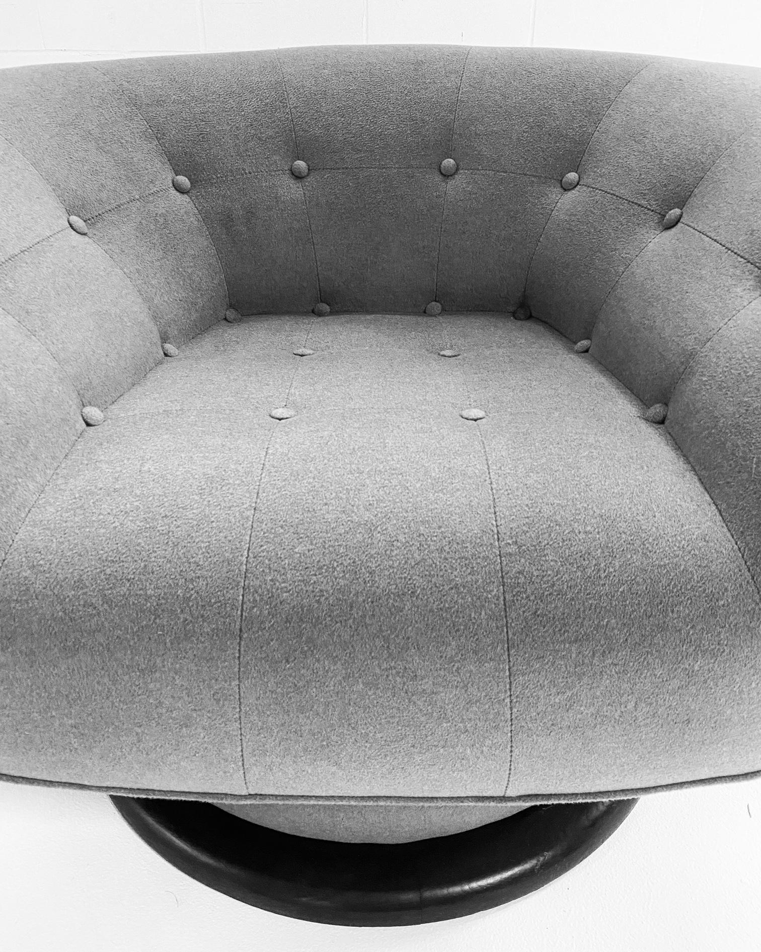 American Adrian Pearsall 360° Swivel Chairs in Loro Piana Cashmere, pair