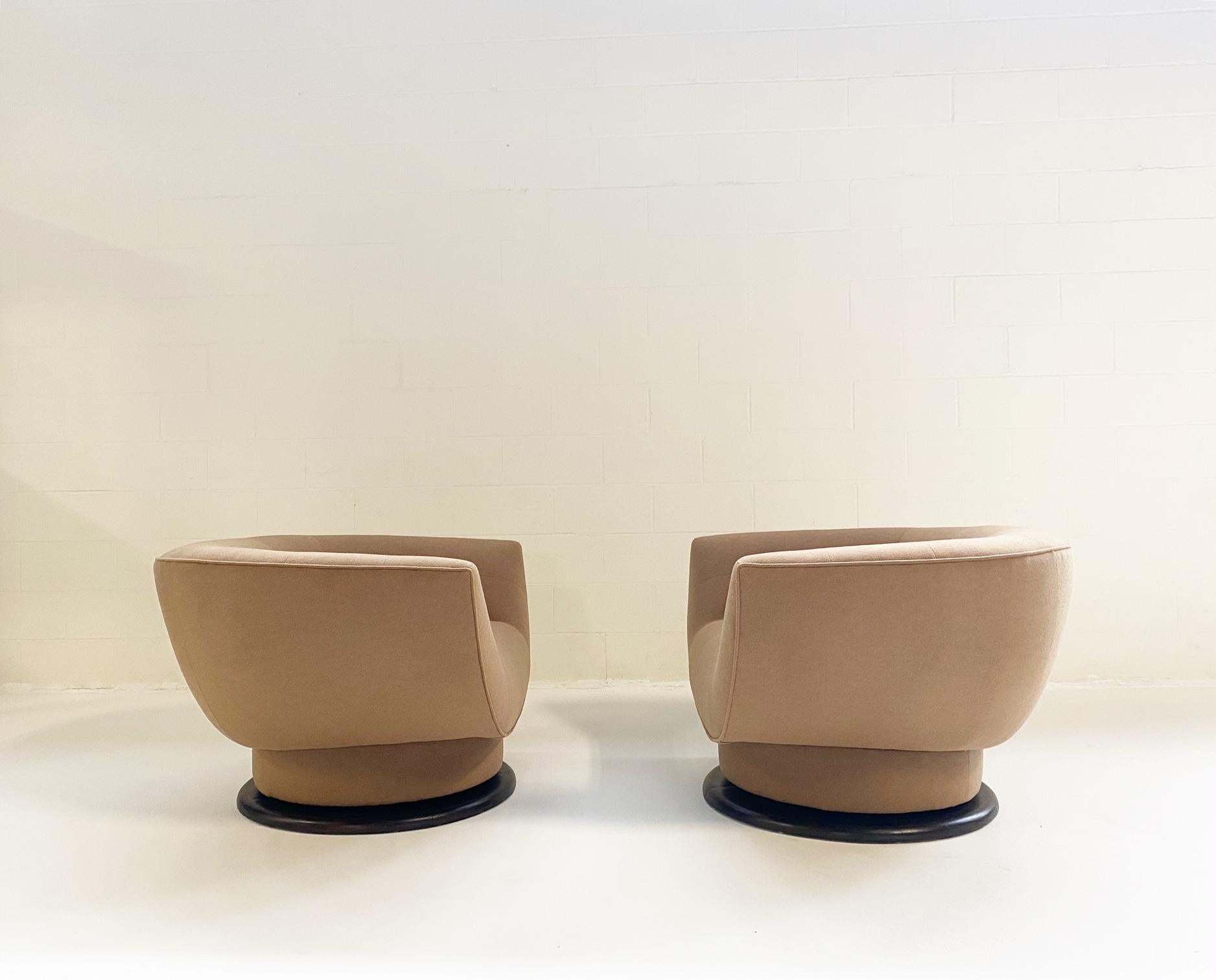 Adrian Pearsall 360° Swivel Chairs in Loro Piana Cashmere, pair 1