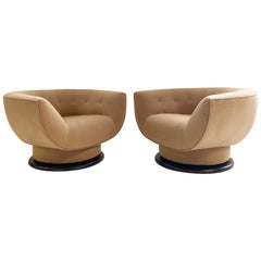 Adrian Pearsall 360° Swivel Chairs in Loro Piana Cashmere, pair