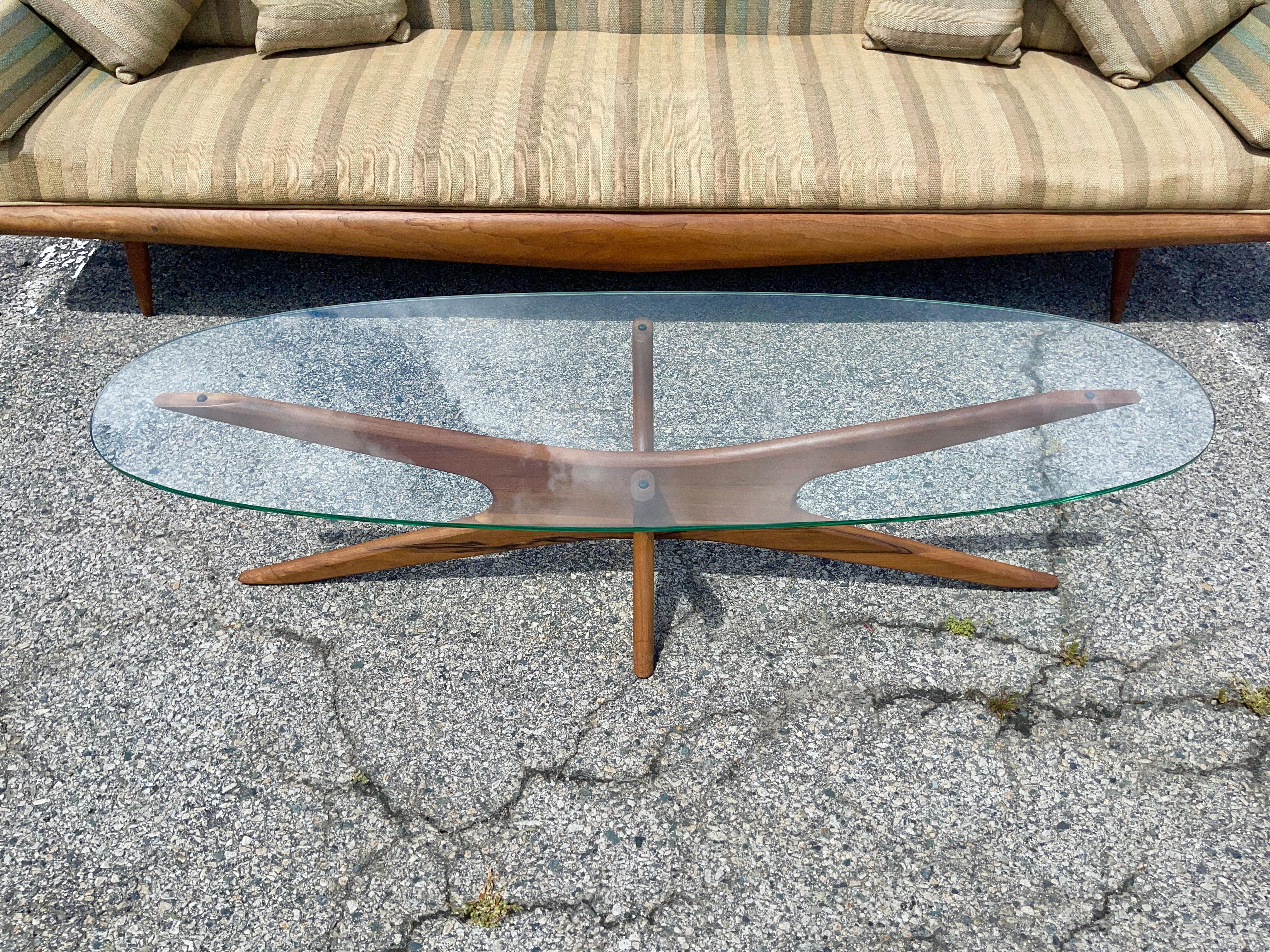 American Adrian Pearsall 893-TGO Jacks Oval Cocktail Table