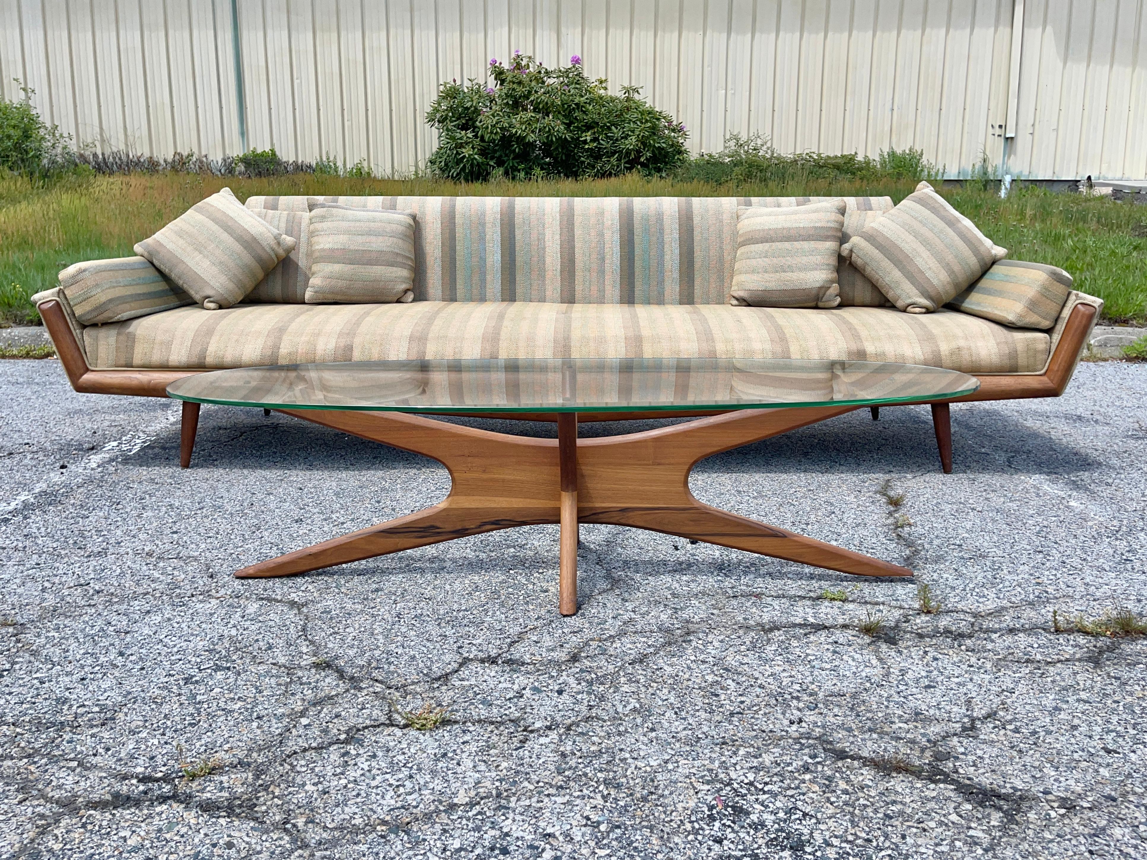 Adrian Pearsall 893-TGO Jacks Oval Cocktail Table In Good Condition In Hanover, MA