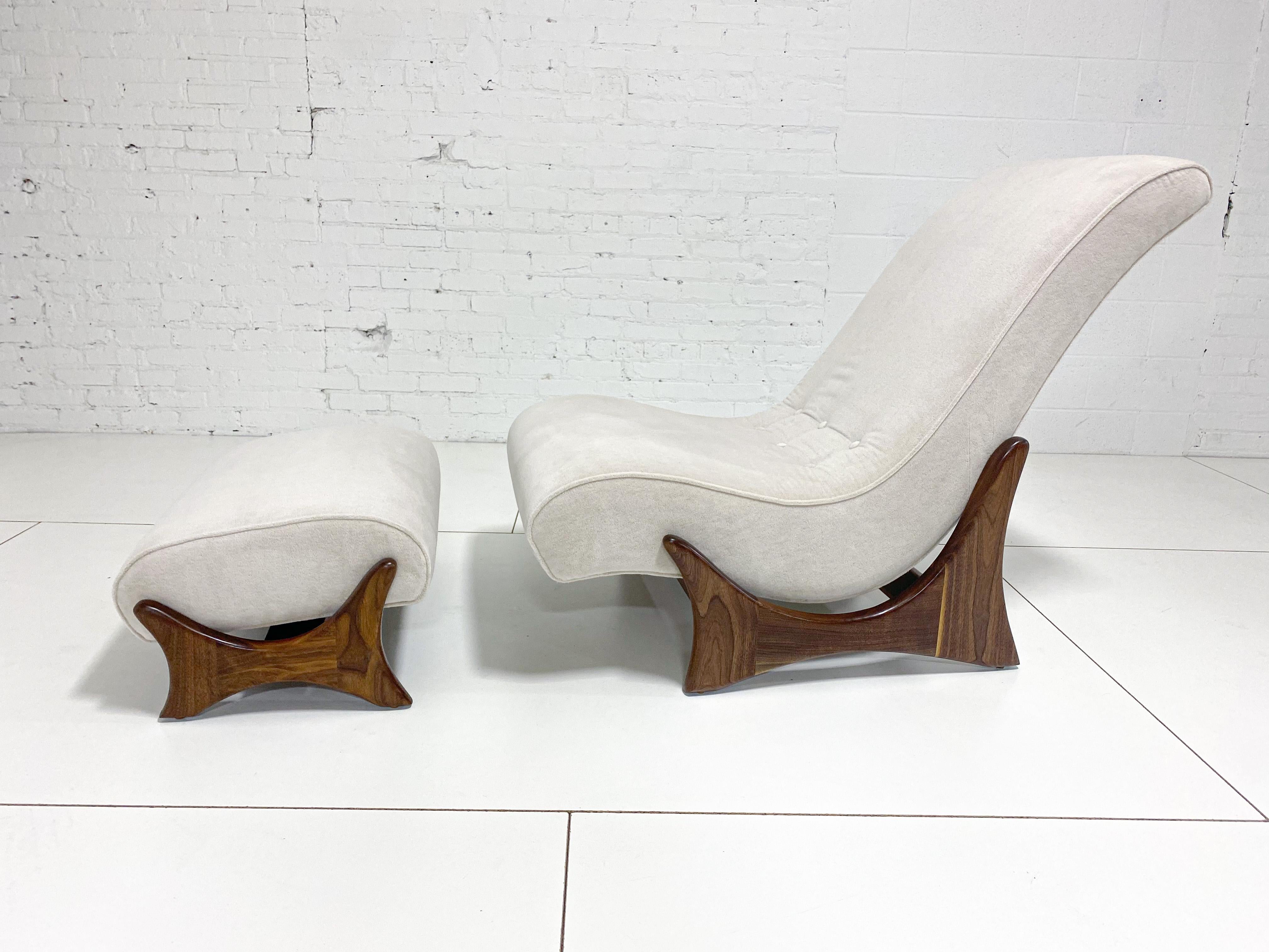 Mid-Century Modern Adrian Pearsall Adjustable Lounge Chair with Ottoman