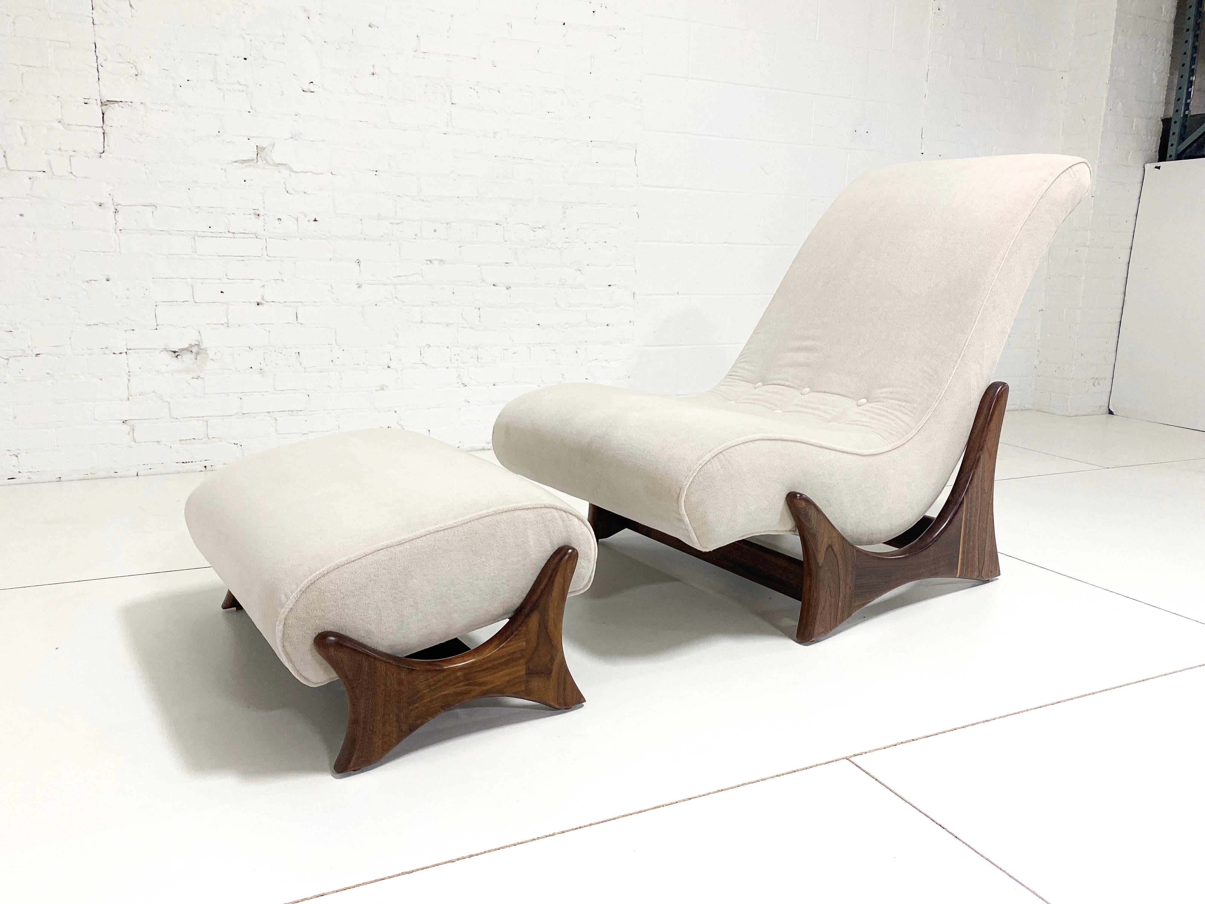 American Adrian Pearsall Adjustable Lounge Chair with Ottoman