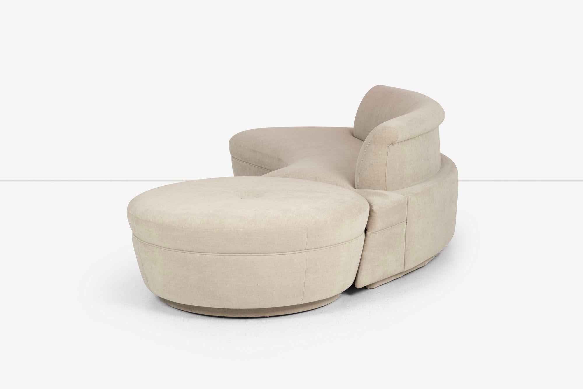 Adrian Pearsall and/or Kagan Style Sofa Sectional with Removable Pouf For Sale 7