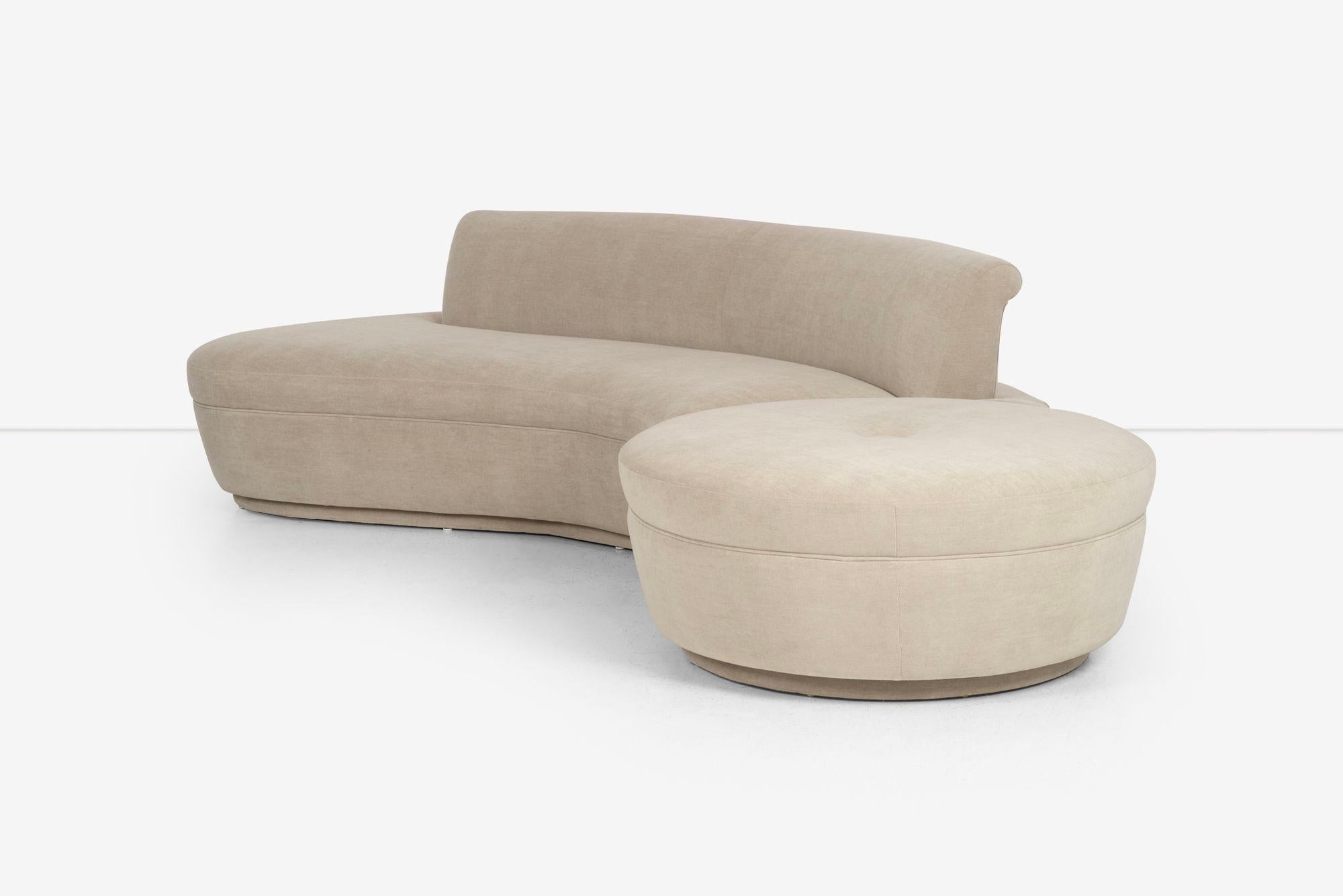 Adrian Pearsall and/or Kagan Style Sofa Sectional with Removable Pouf For Sale 8