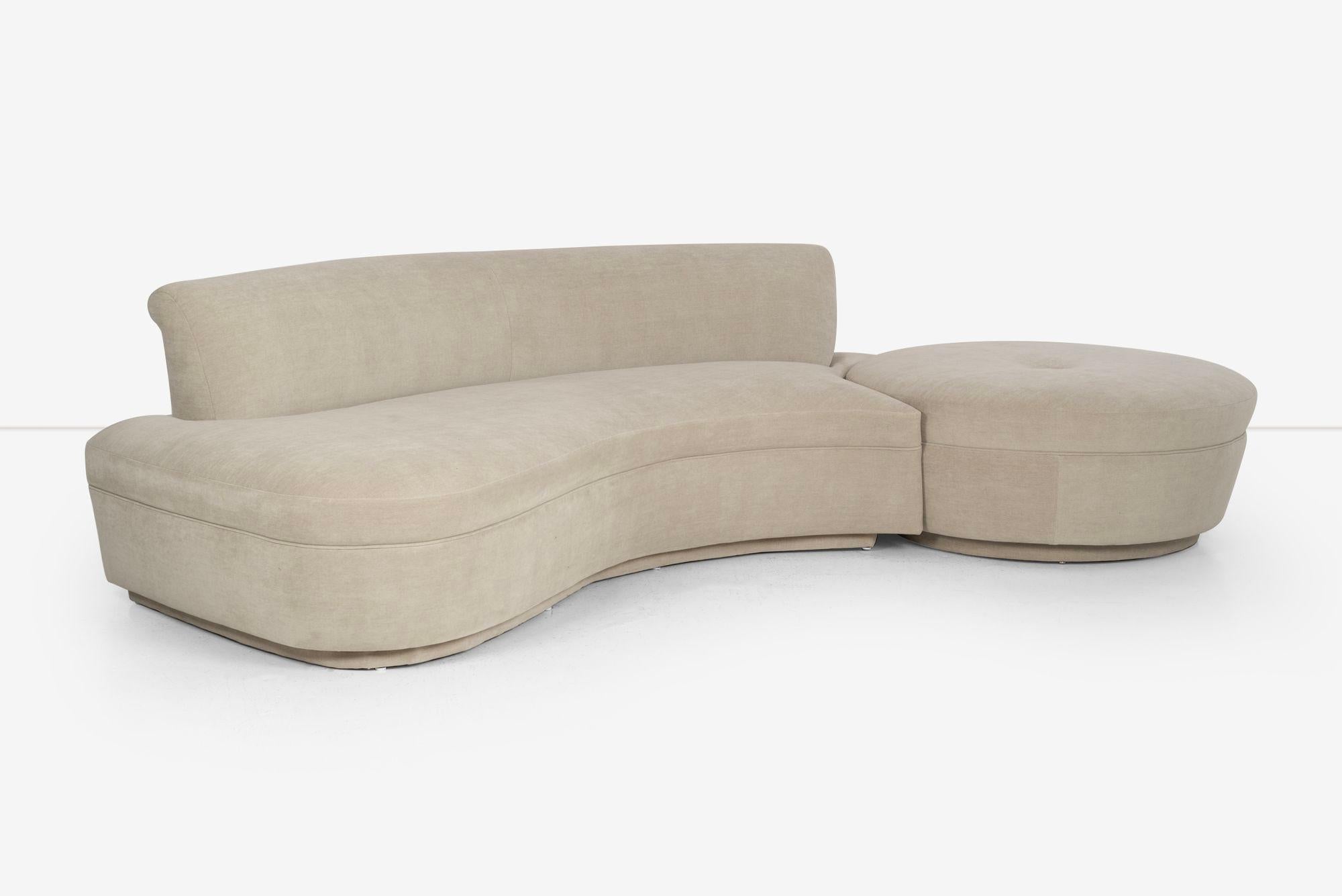 Adrian Pearsall and/or Kagan Style Sofa Sectional with Removable Pouf In Good Condition For Sale In Chicago, IL