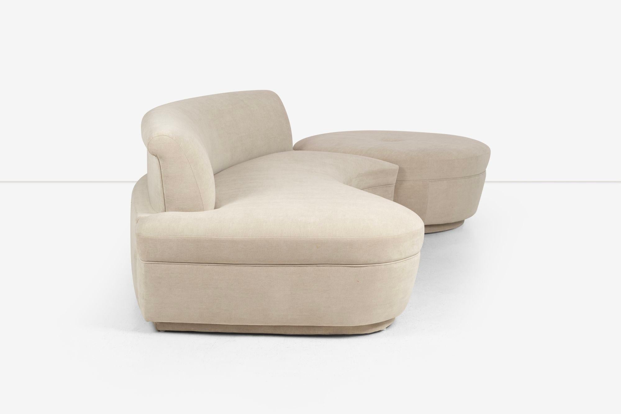 Adrian Pearsall and/or Kagan Style Sofa Sectional with Removable Pouf For Sale 1
