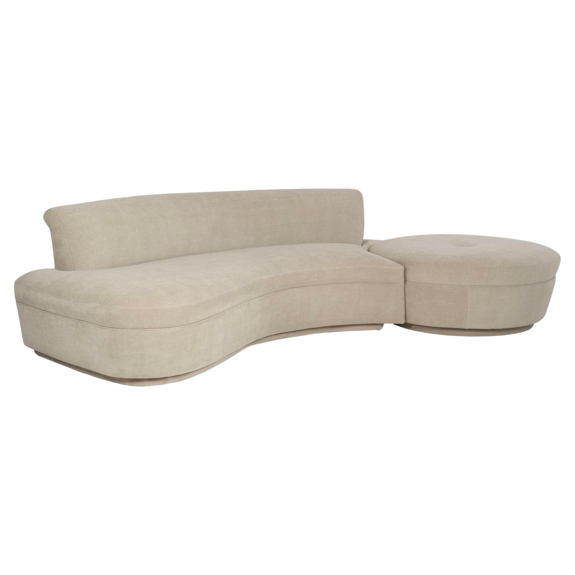 Canapé sectionnel de style Adrian Pearsall et/ou Kagan avec pouf amovible