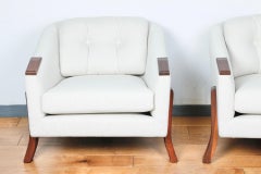 Mid-Century Modern Lounge Chairs in Walnut, Reupholstered, USA, 1970