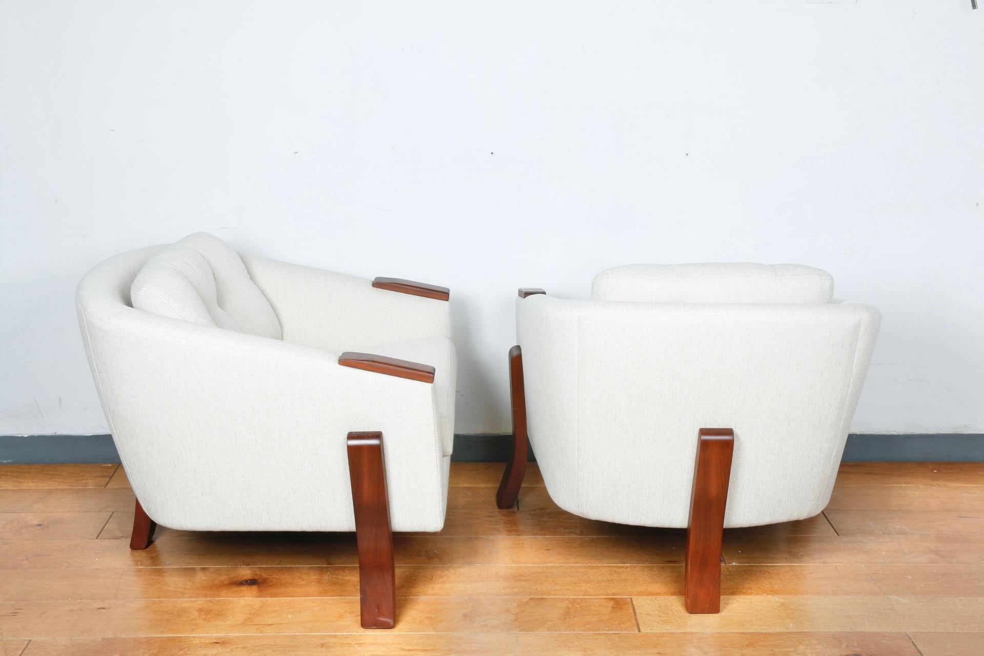 Walnut Adrian Pearsall Attributed Pair of Lounge Chairs For Sale