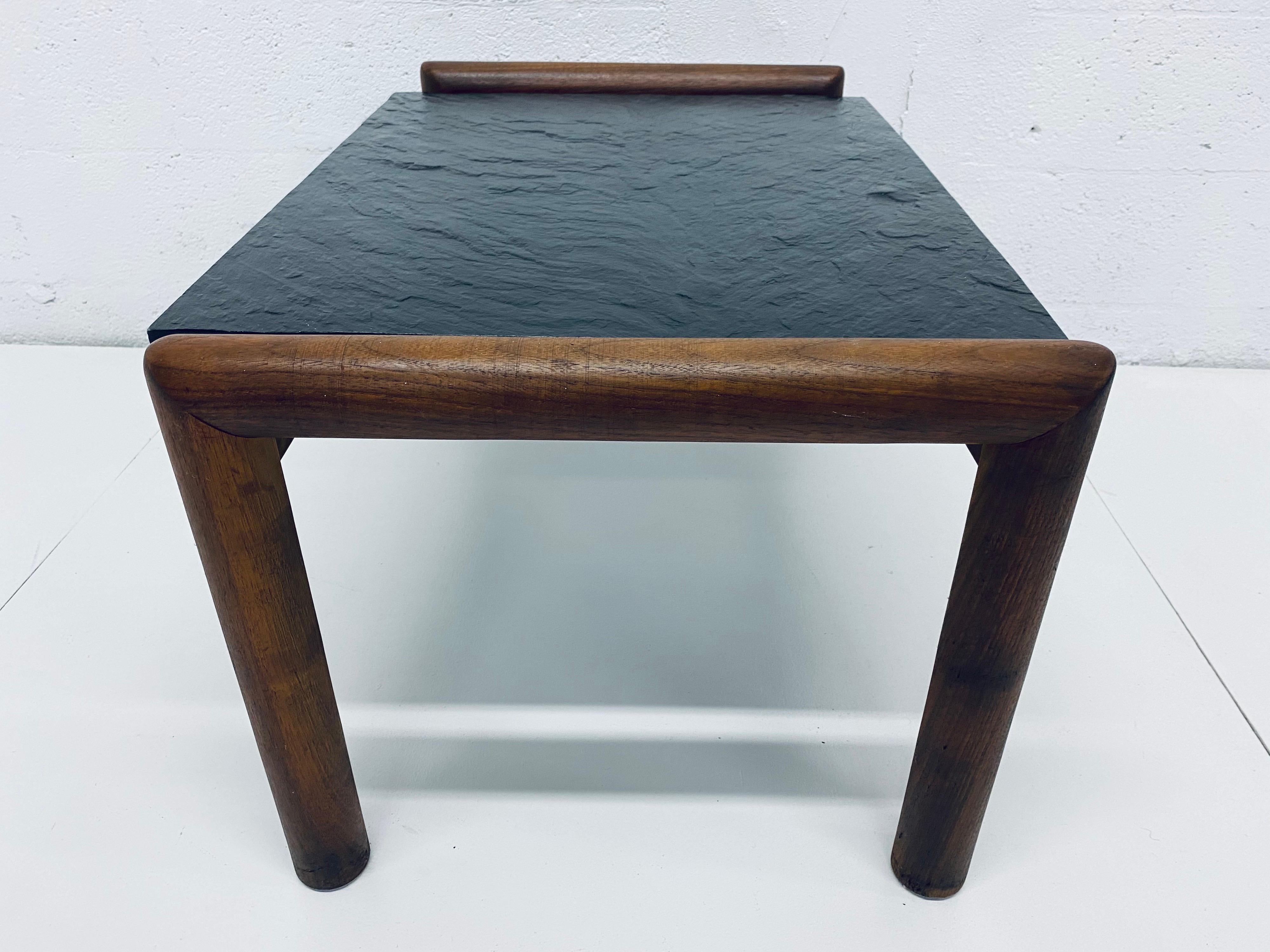 Adrian Pearsall Black Slate and Walnut Side Table 4