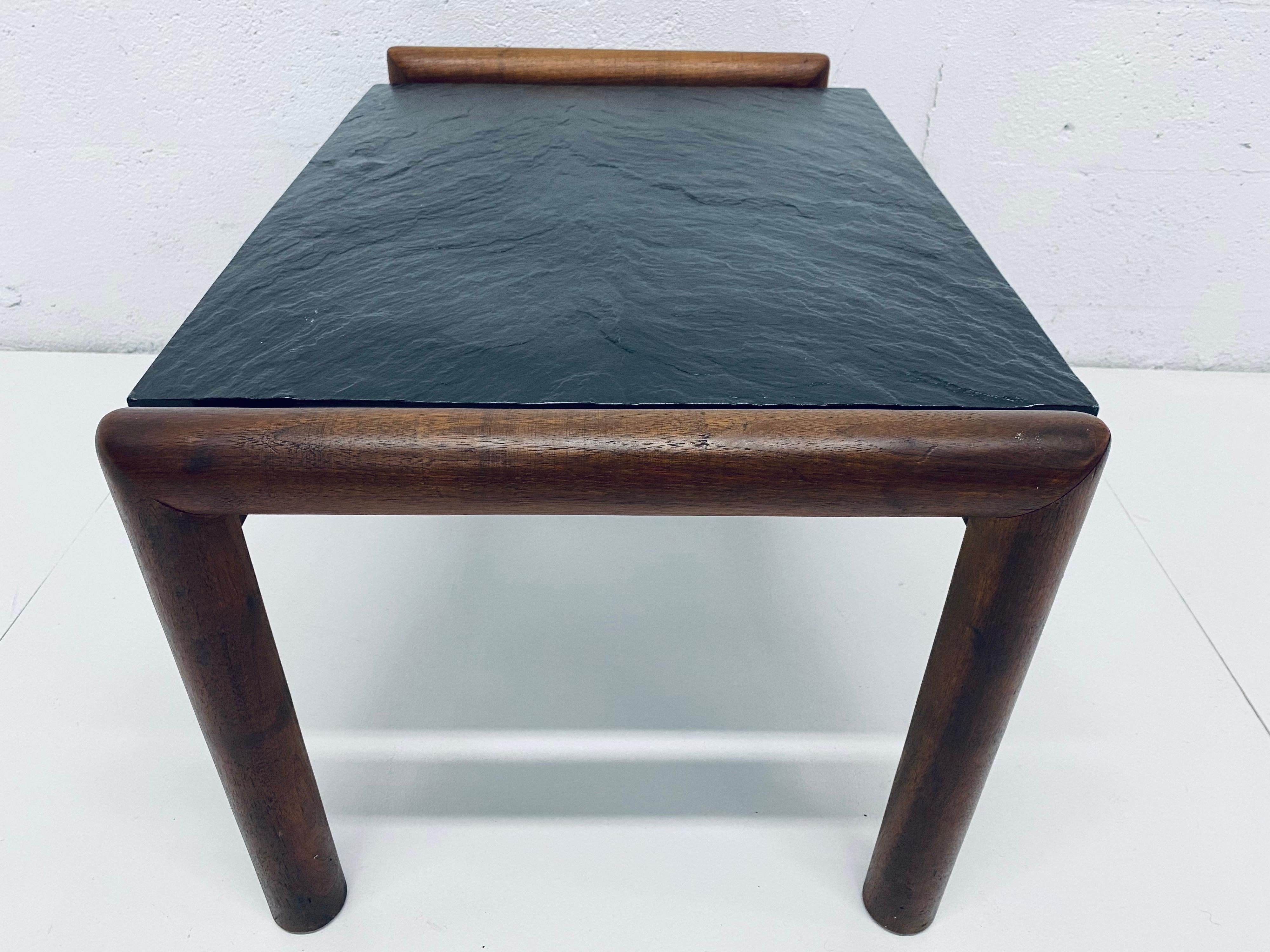 Adrian Pearsall Black Slate and Walnut Side Table 6