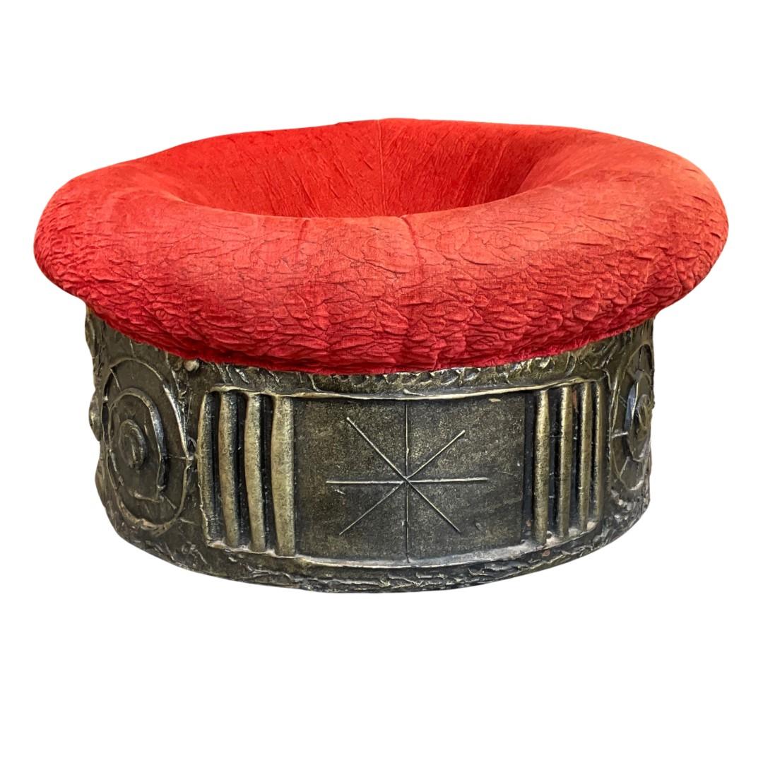 Adrian Pearsall Brutalist Drum Pod Lounge Chair In Good Condition In Los Angeles, CA
