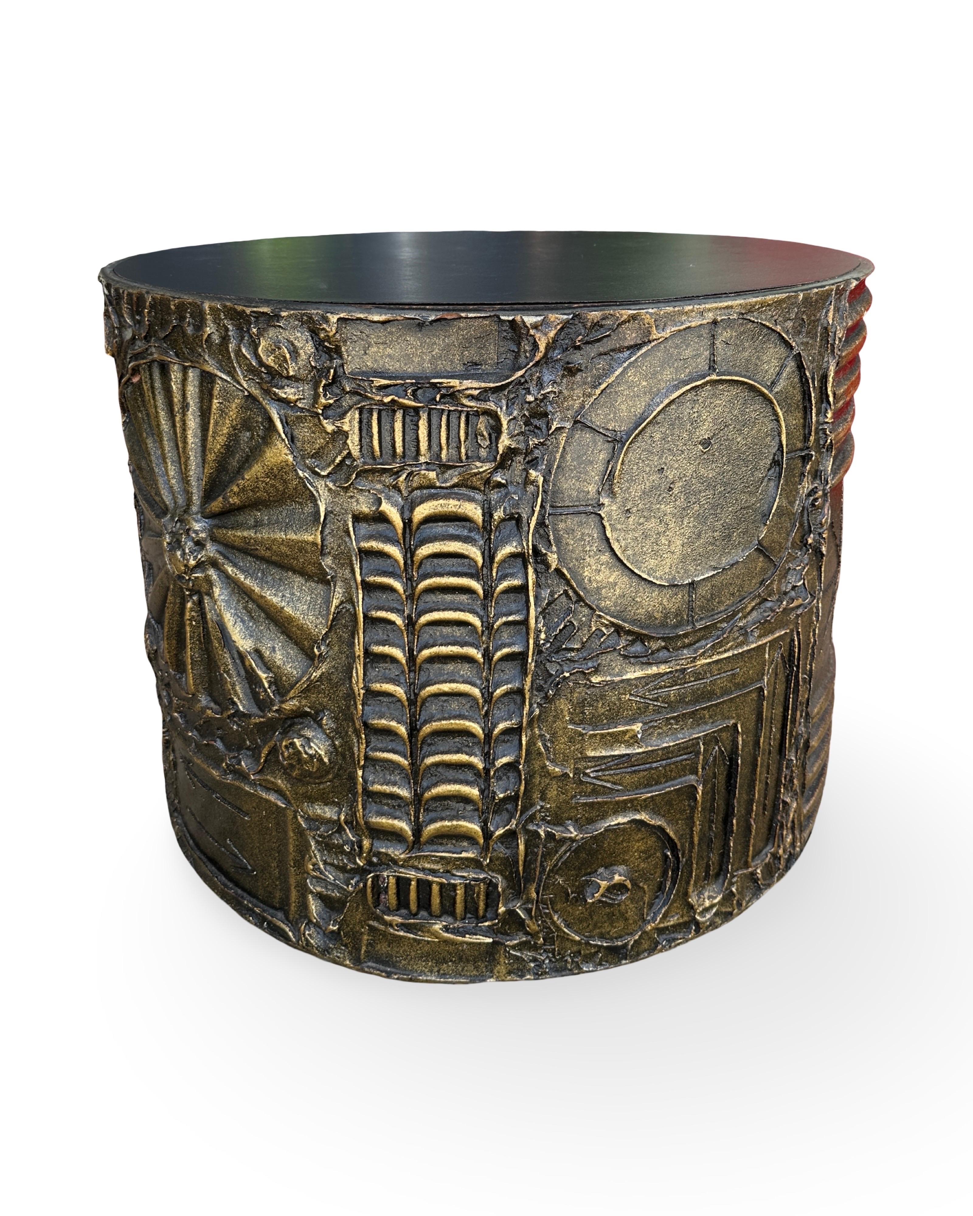 American Adrian Pearsall Brutalist Drum Table For Sale