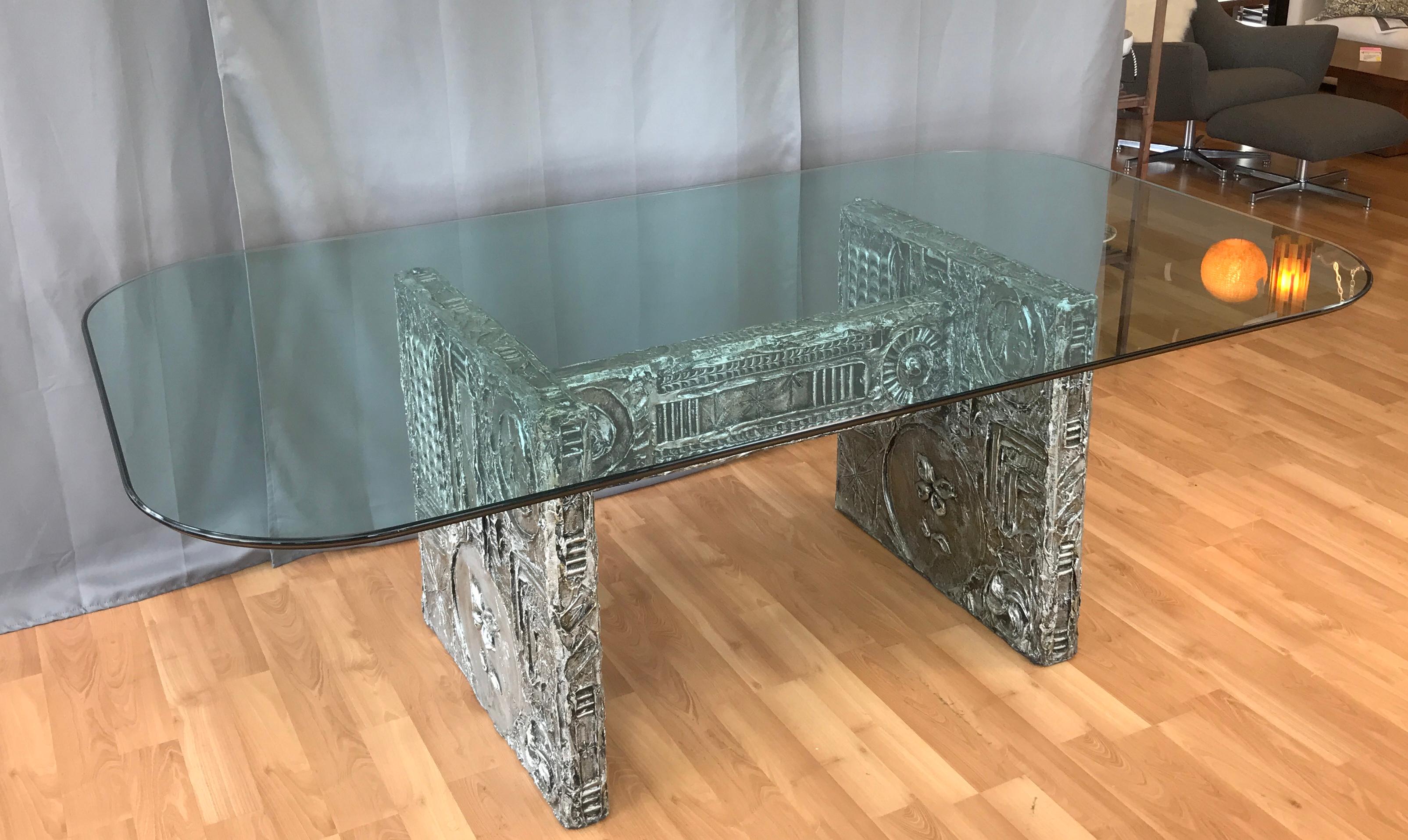 Adrian Pearsall for Craft Associates Brutalist Glass Top Dining Table 14